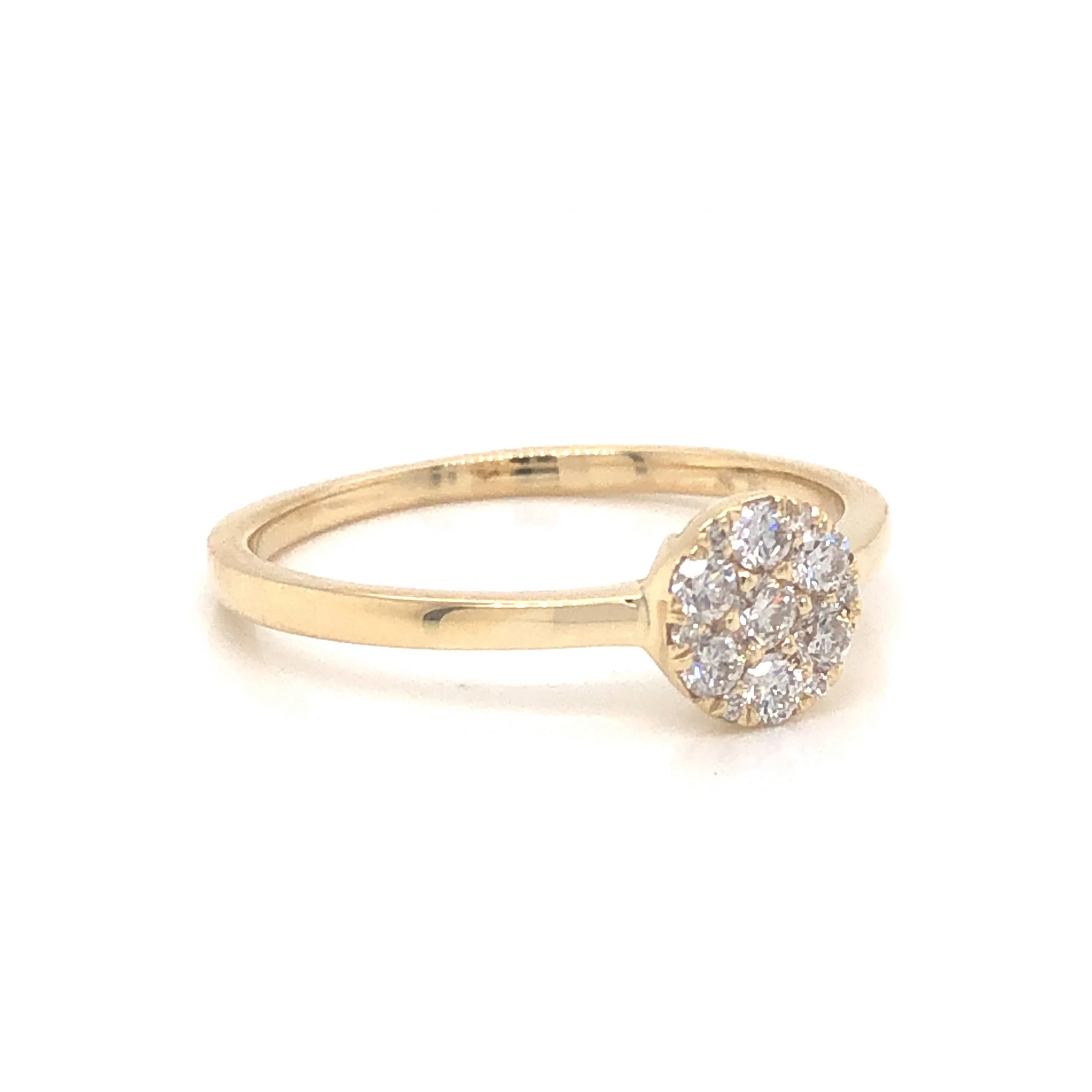 .26 Pave Diamond Stacking Ring in 14k Yellow Gold - Image 3