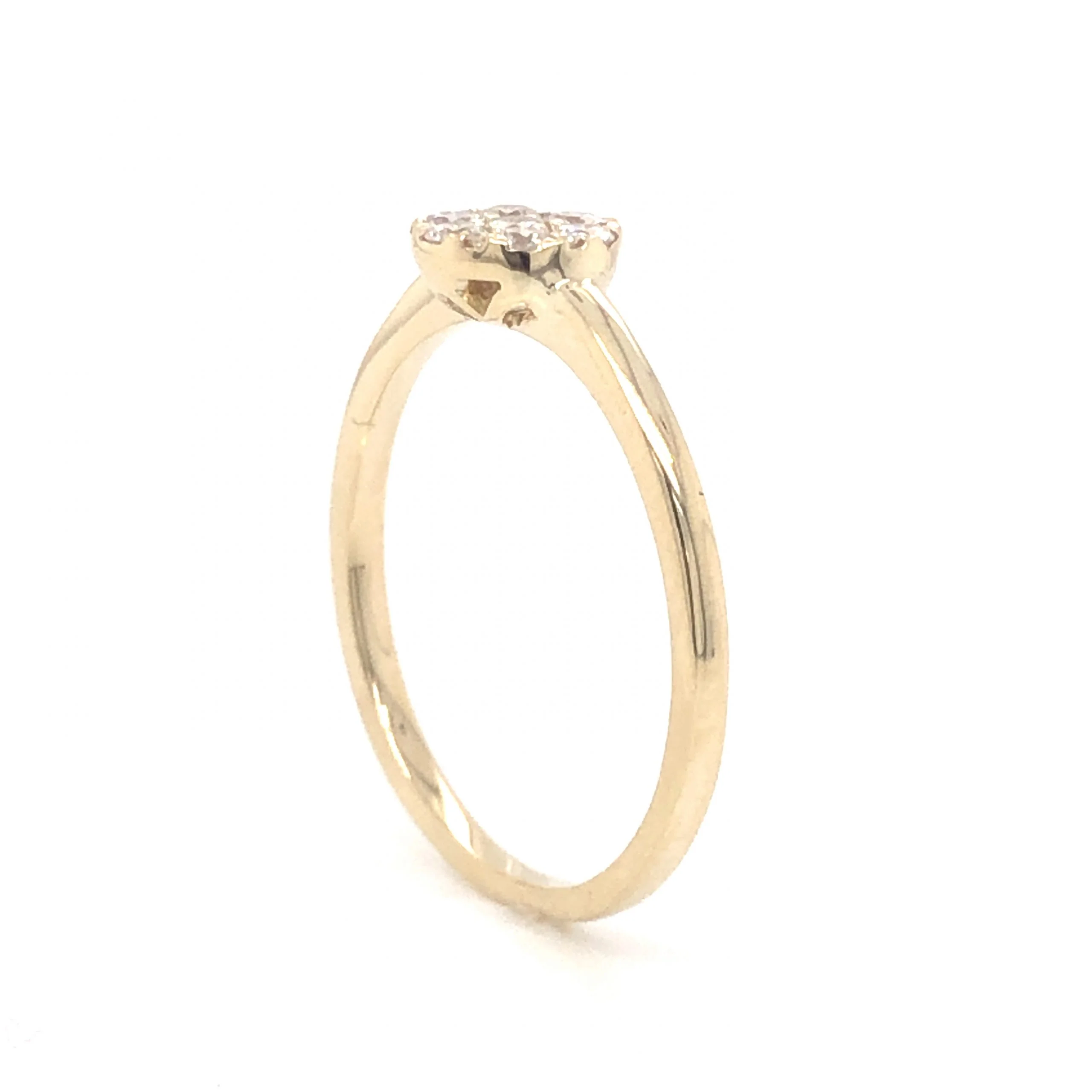 .26 Pave Diamond Stacking Ring in 14k Yellow Gold - Image 4