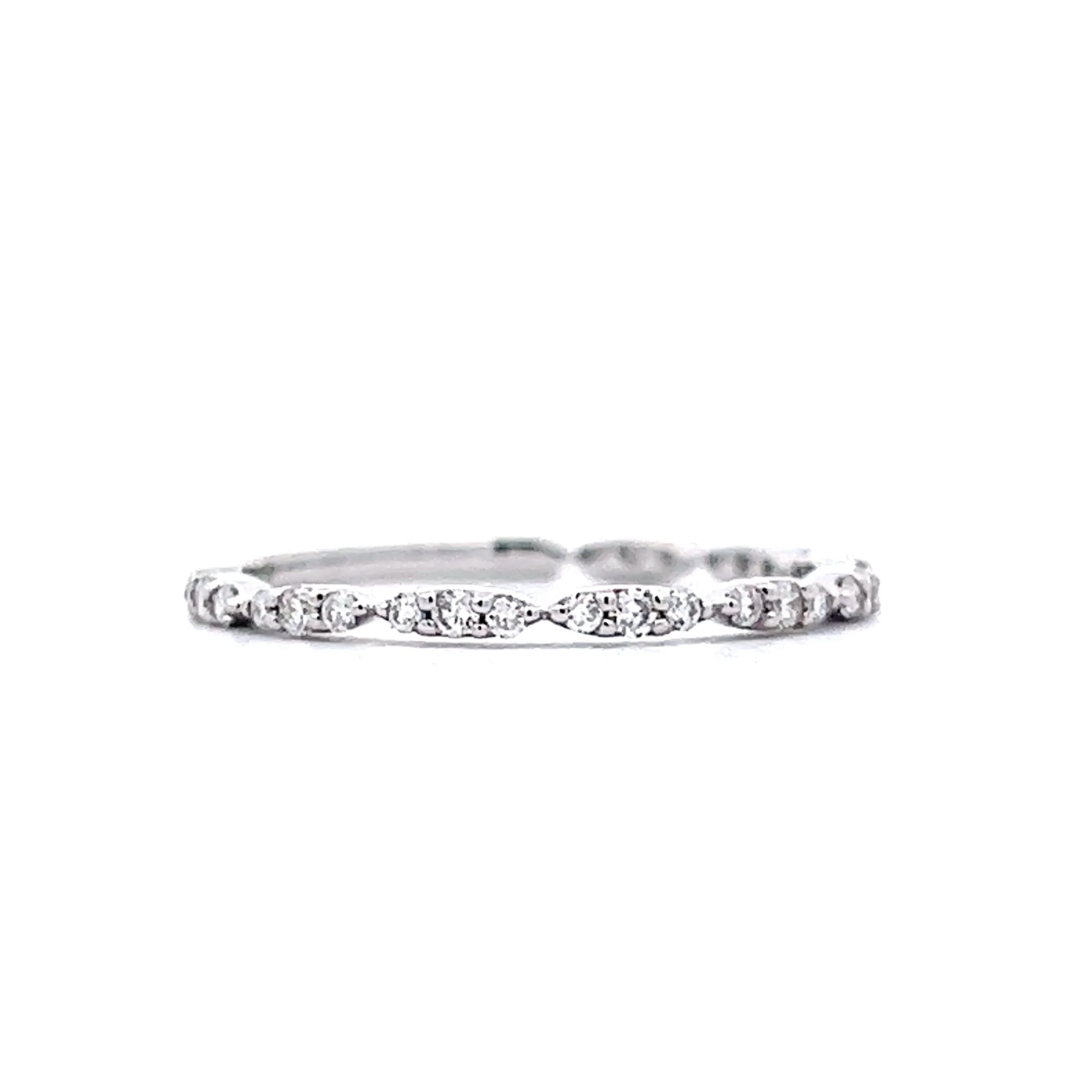 .26 Pave Diamond Wedding Band in 14k White Gold - Image 2