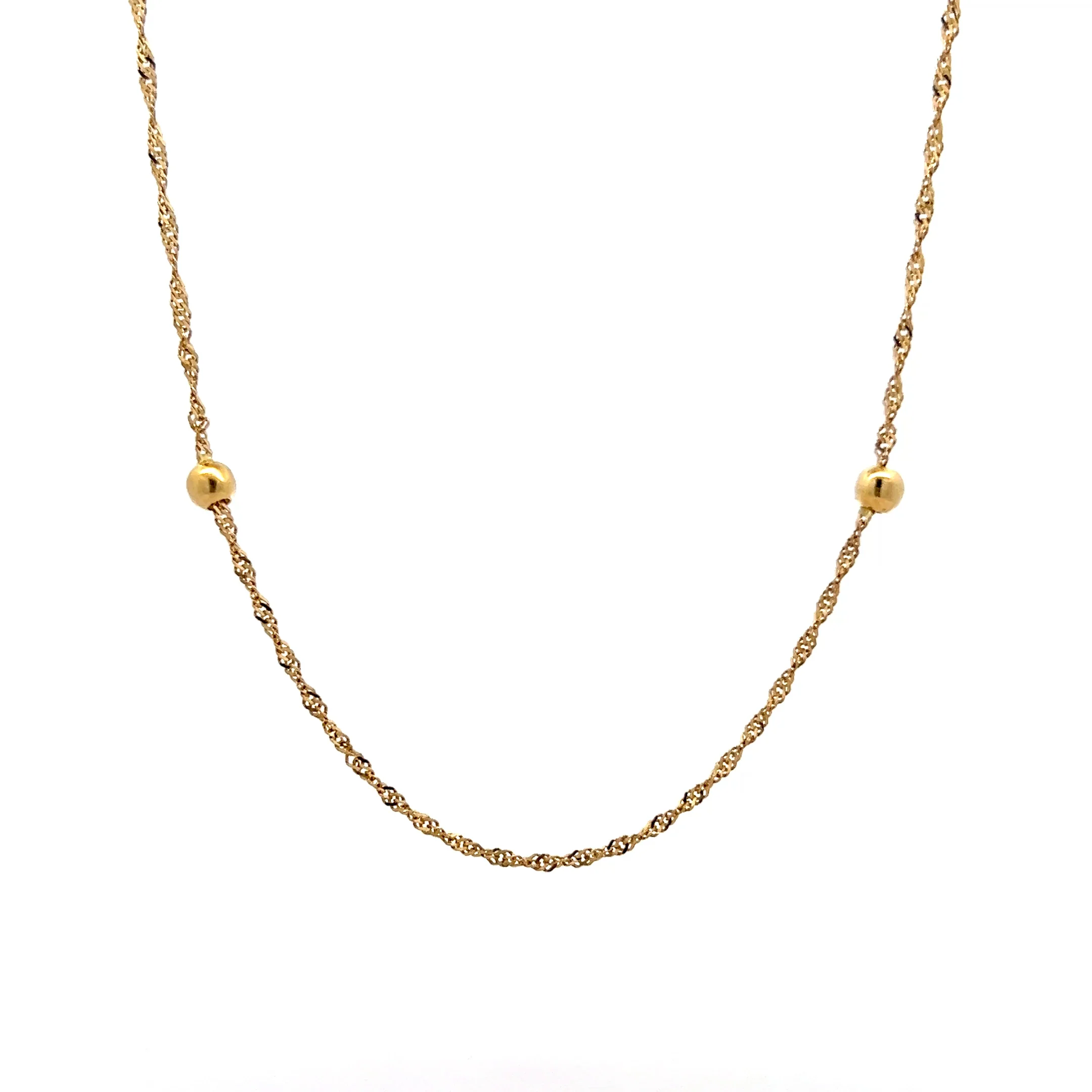 26" Singapore Chain Necklace 18k Yellow Gold