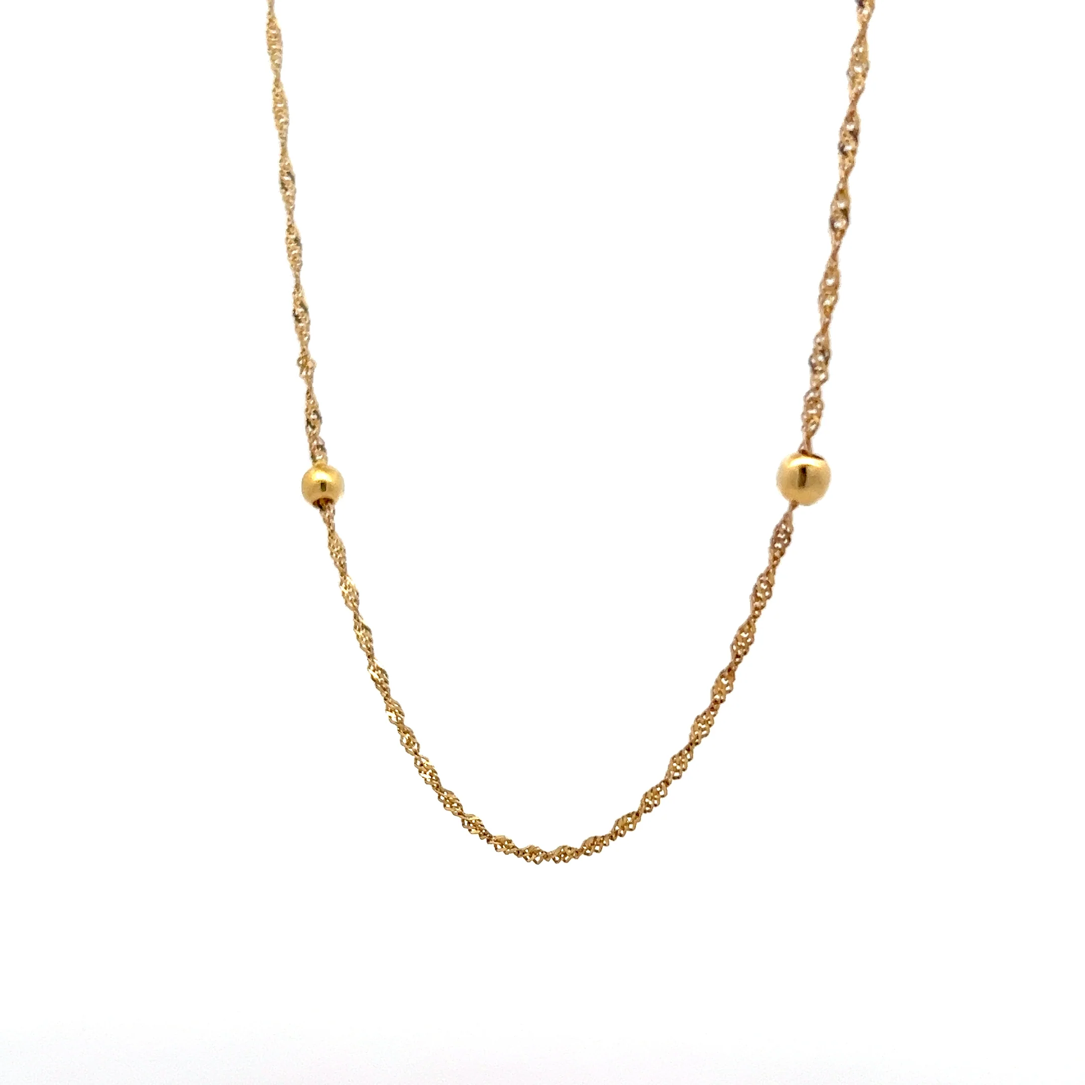 26" Singapore Chain Necklace 18k Yellow Gold - Image 2