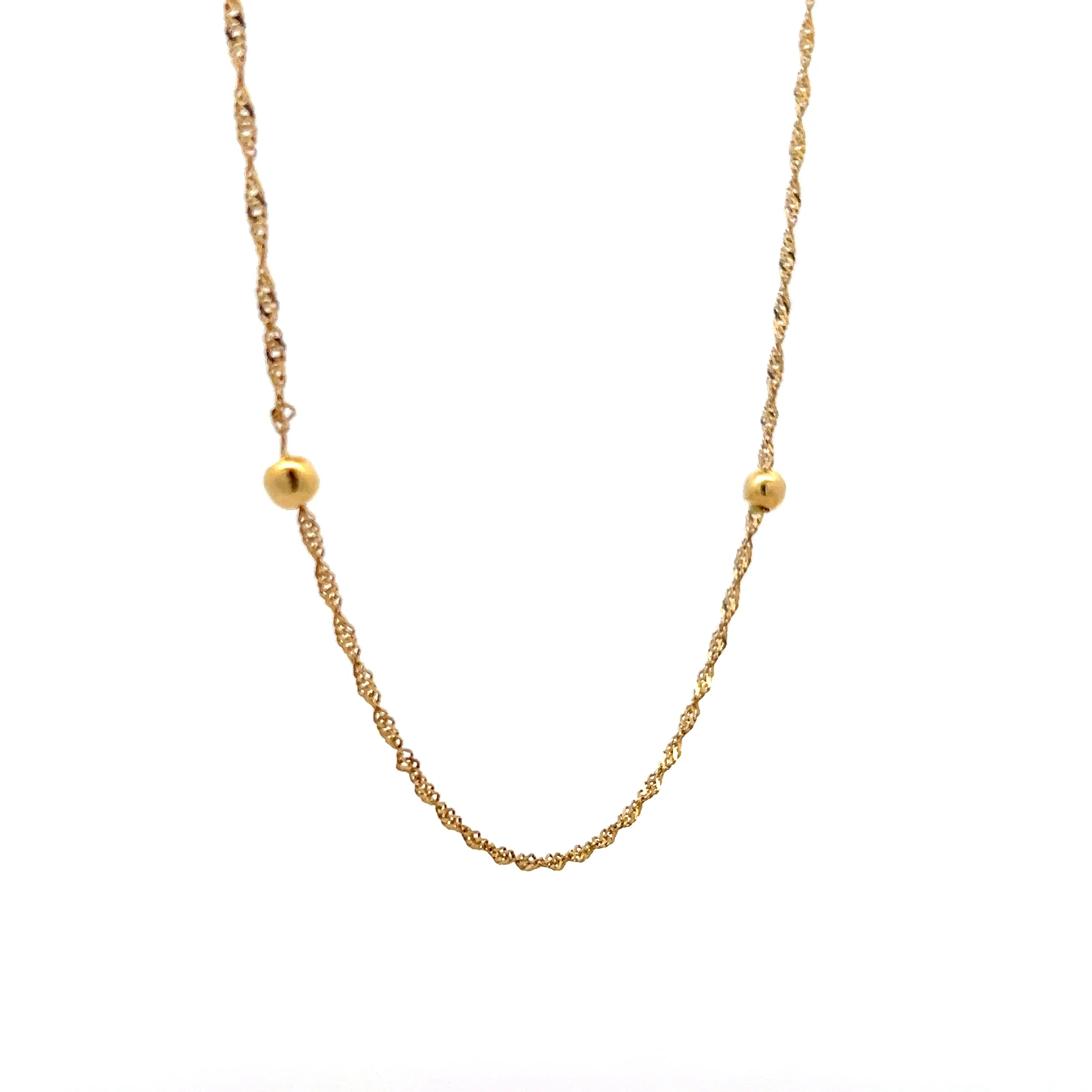 26" Singapore Chain Necklace 18k Yellow Gold - Image 3
