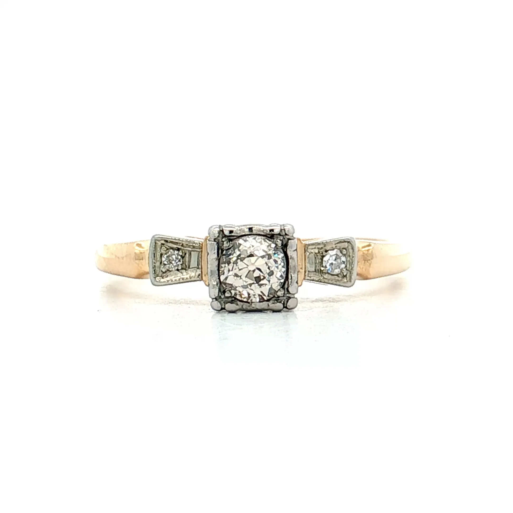 .26 Vintage Retro Diamond Engagement Ring 14k