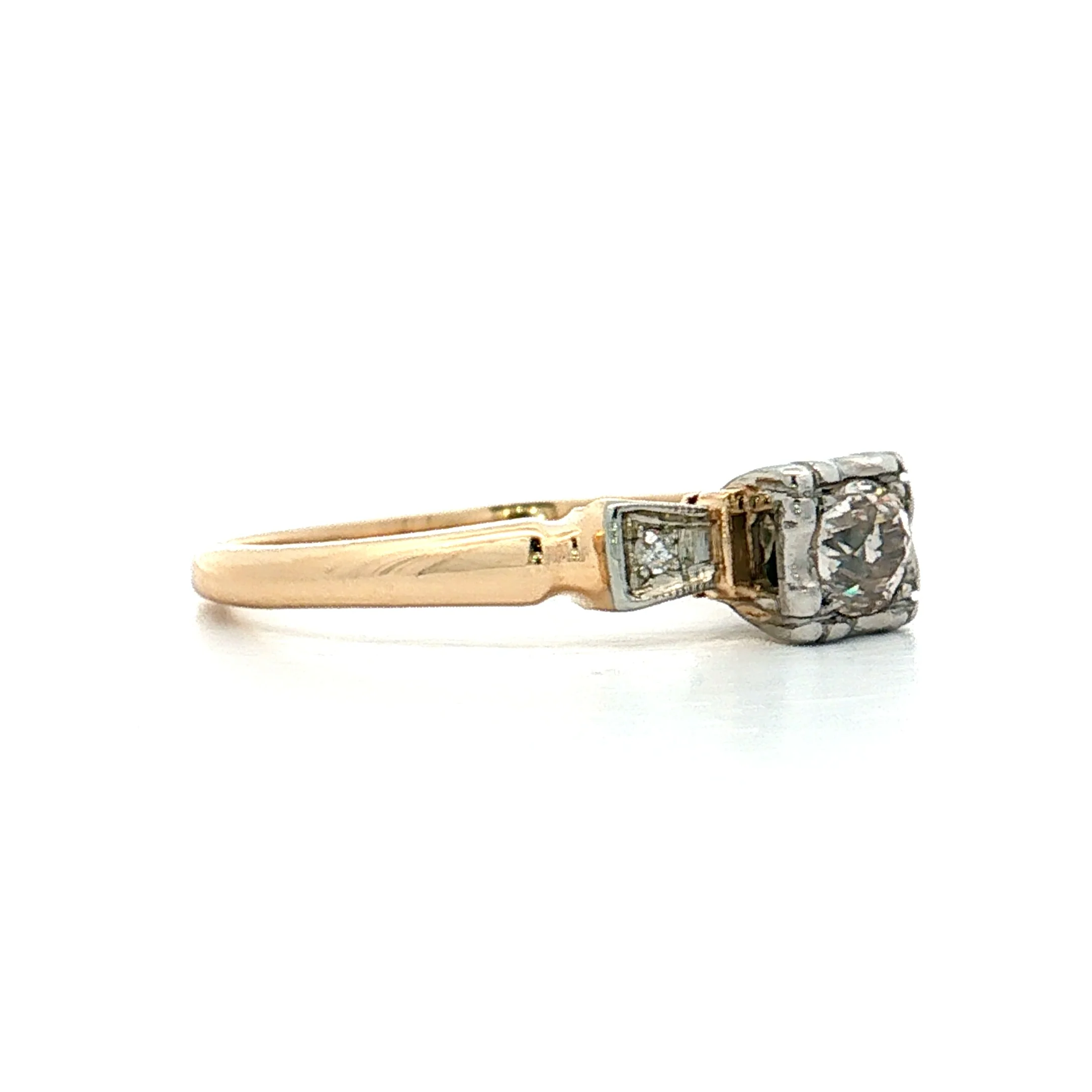 .26 Vintage Retro Diamond Engagement Ring 14k - Image 3