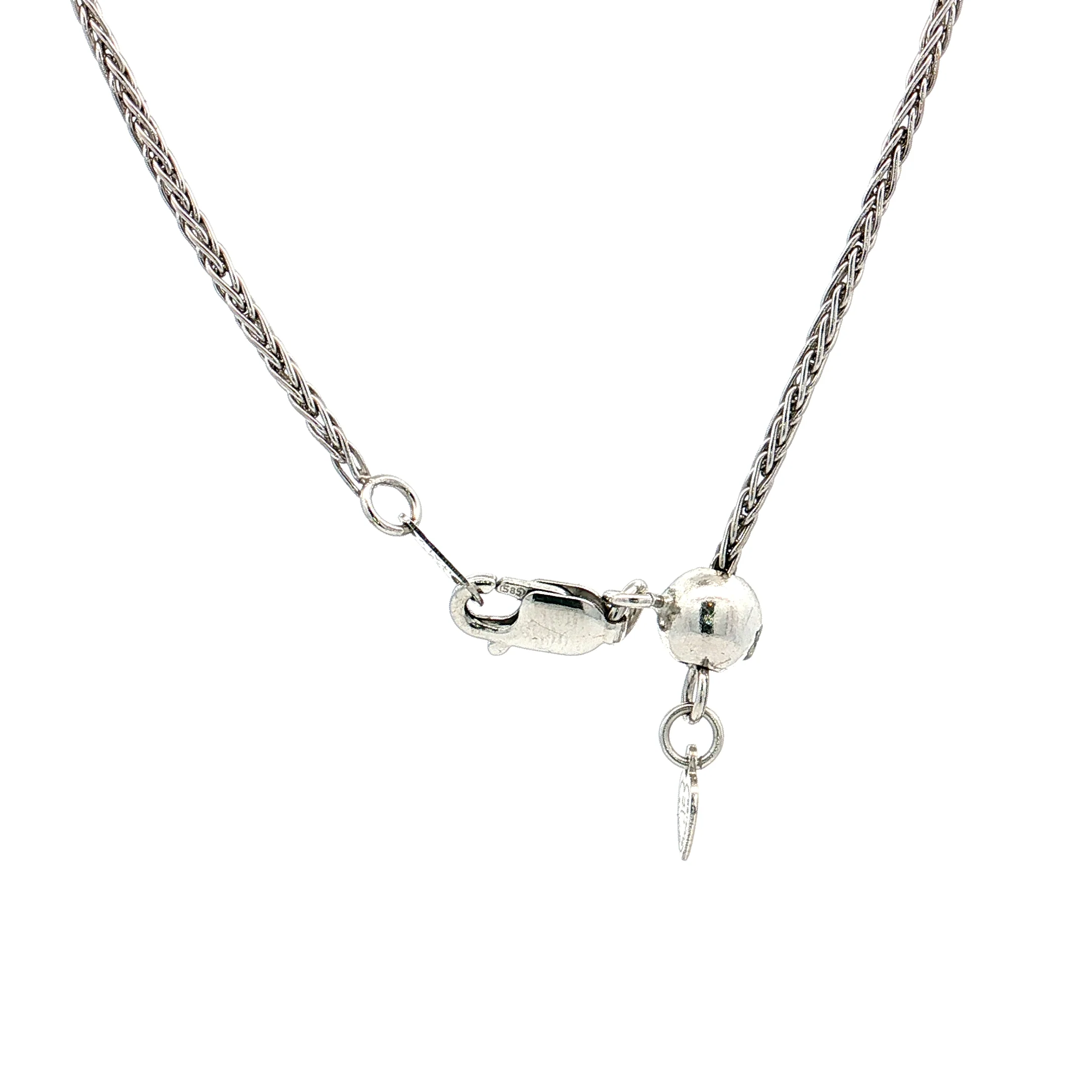 26" Wheat Chain Necklace 14k White Gold - Image 4