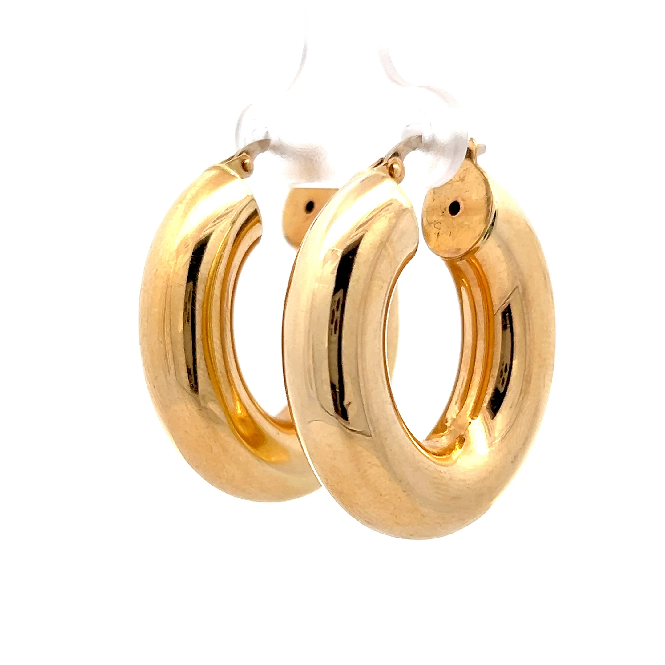26mm Chunky Hoop Earrings in 14k Yellow Gold - Image 2