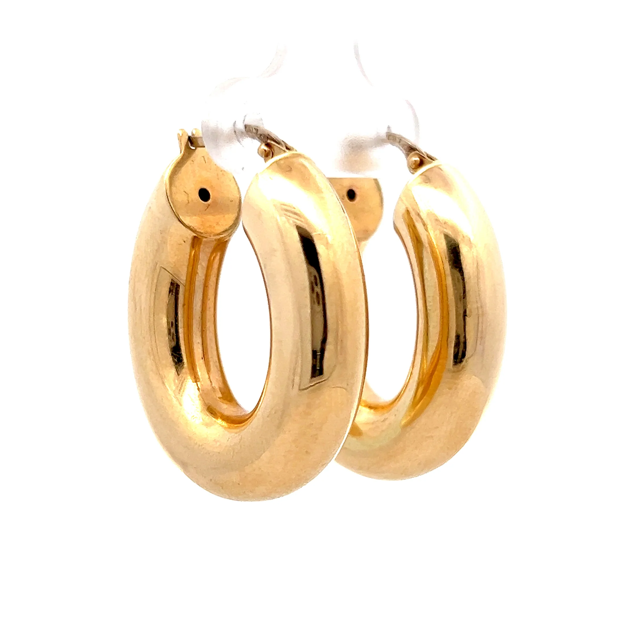 26mm Chunky Hoop Earrings in 14k Yellow Gold - Image 3
