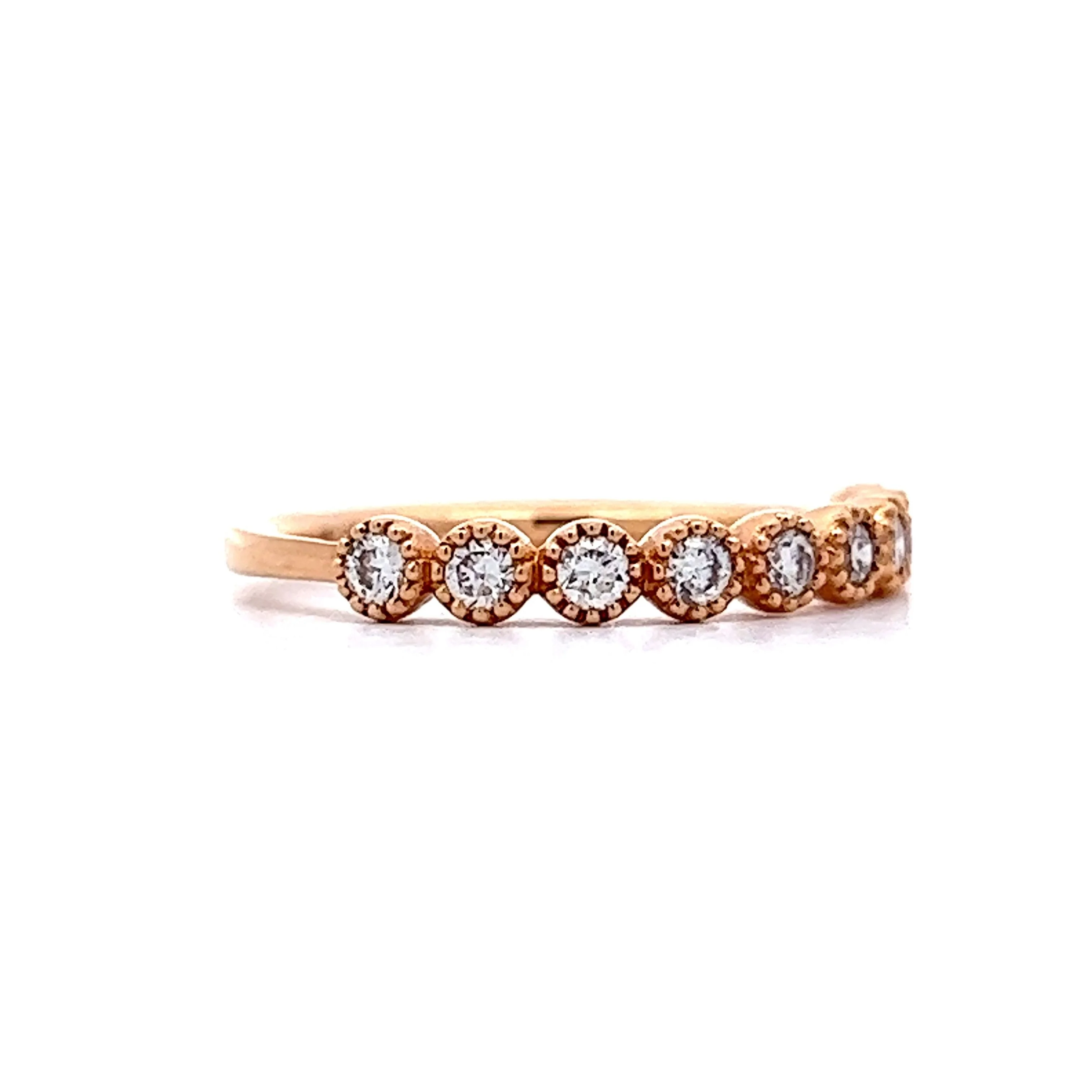 .27 Bezel Diamond Wedding Band in 18k Rose Gold - Image 3