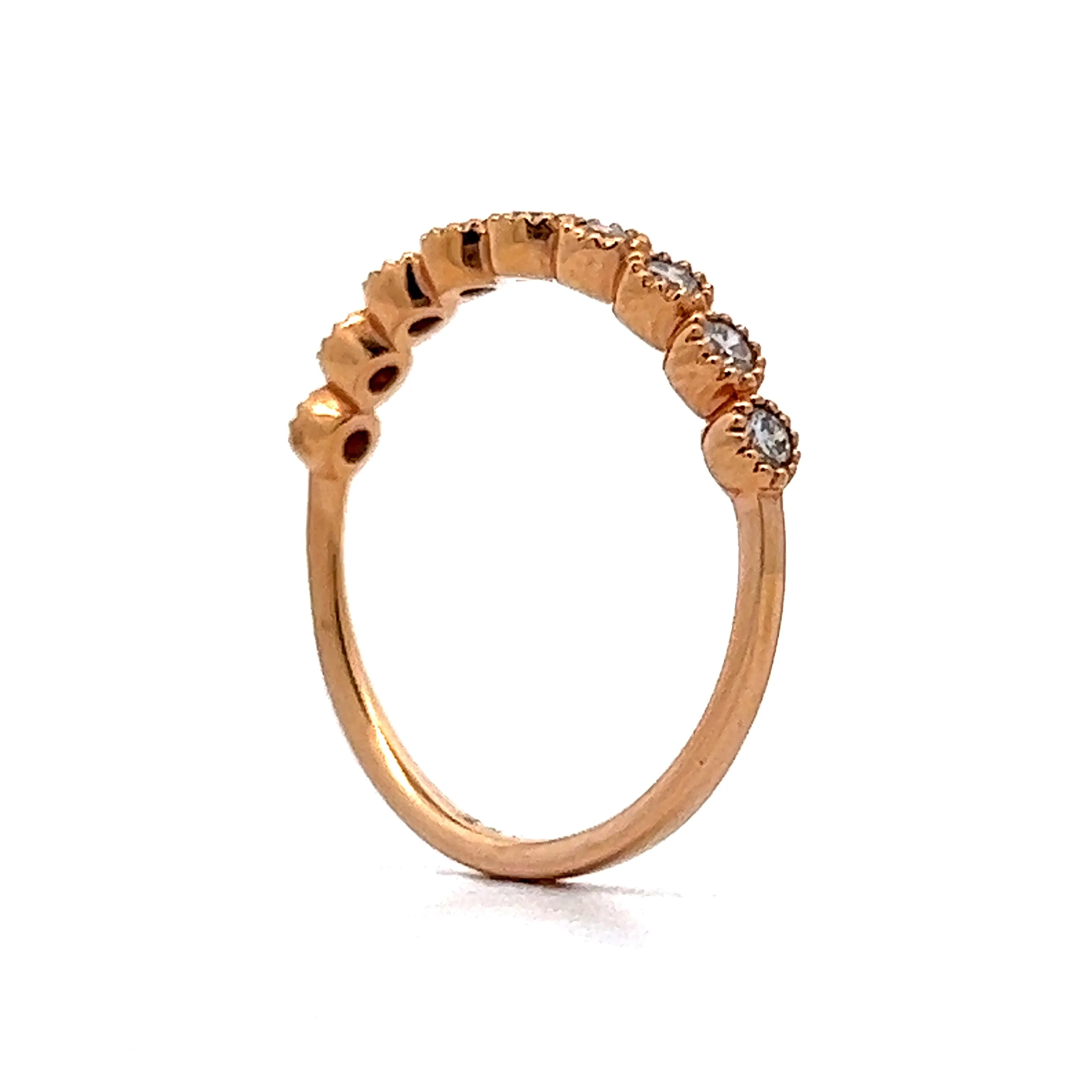 .27 Bezel Diamond Wedding Band in 18k Rose Gold - Image 5