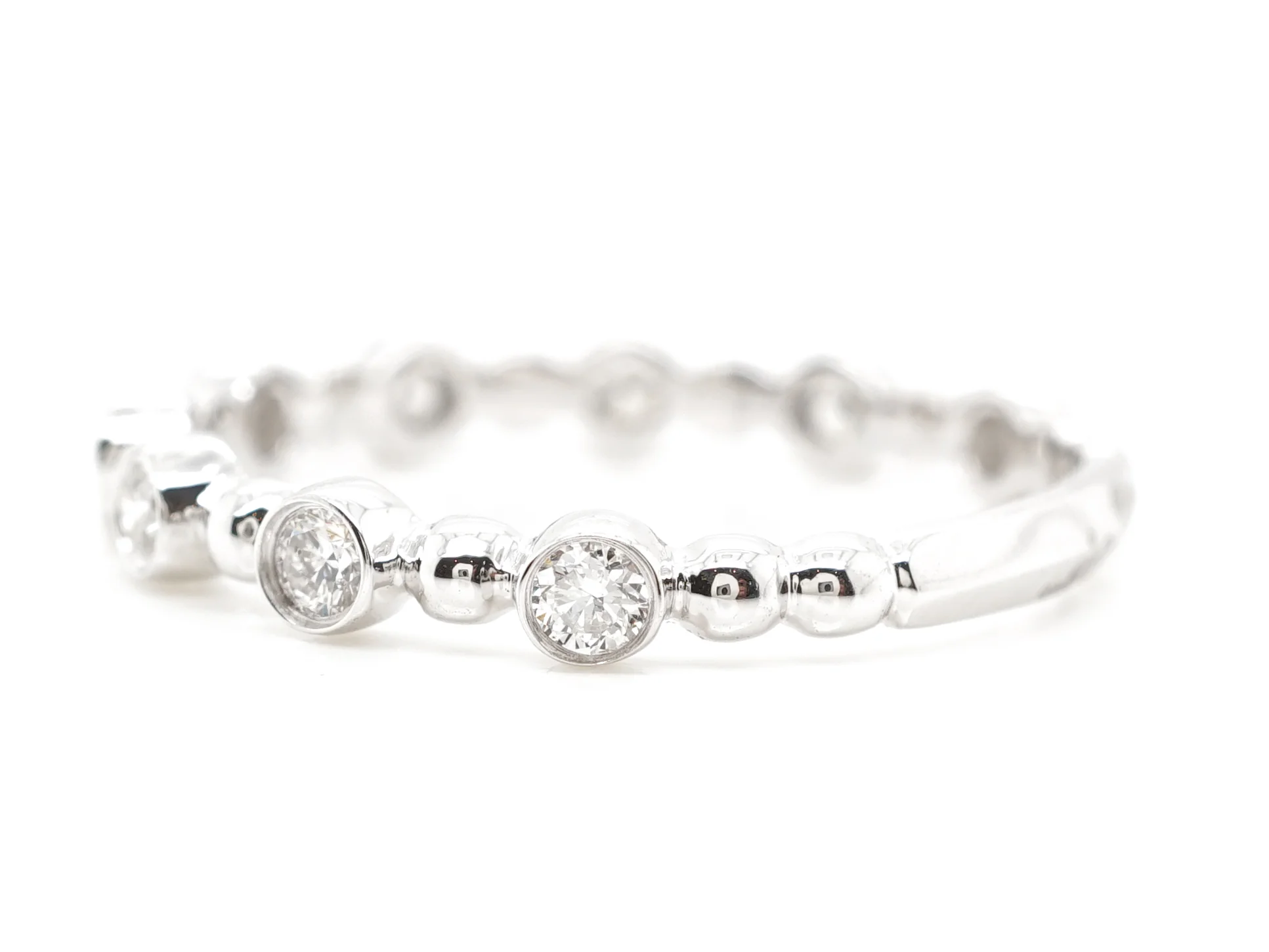 .27 Bezel Set Diamond Wedding Band in 14k White Gold - Image 2