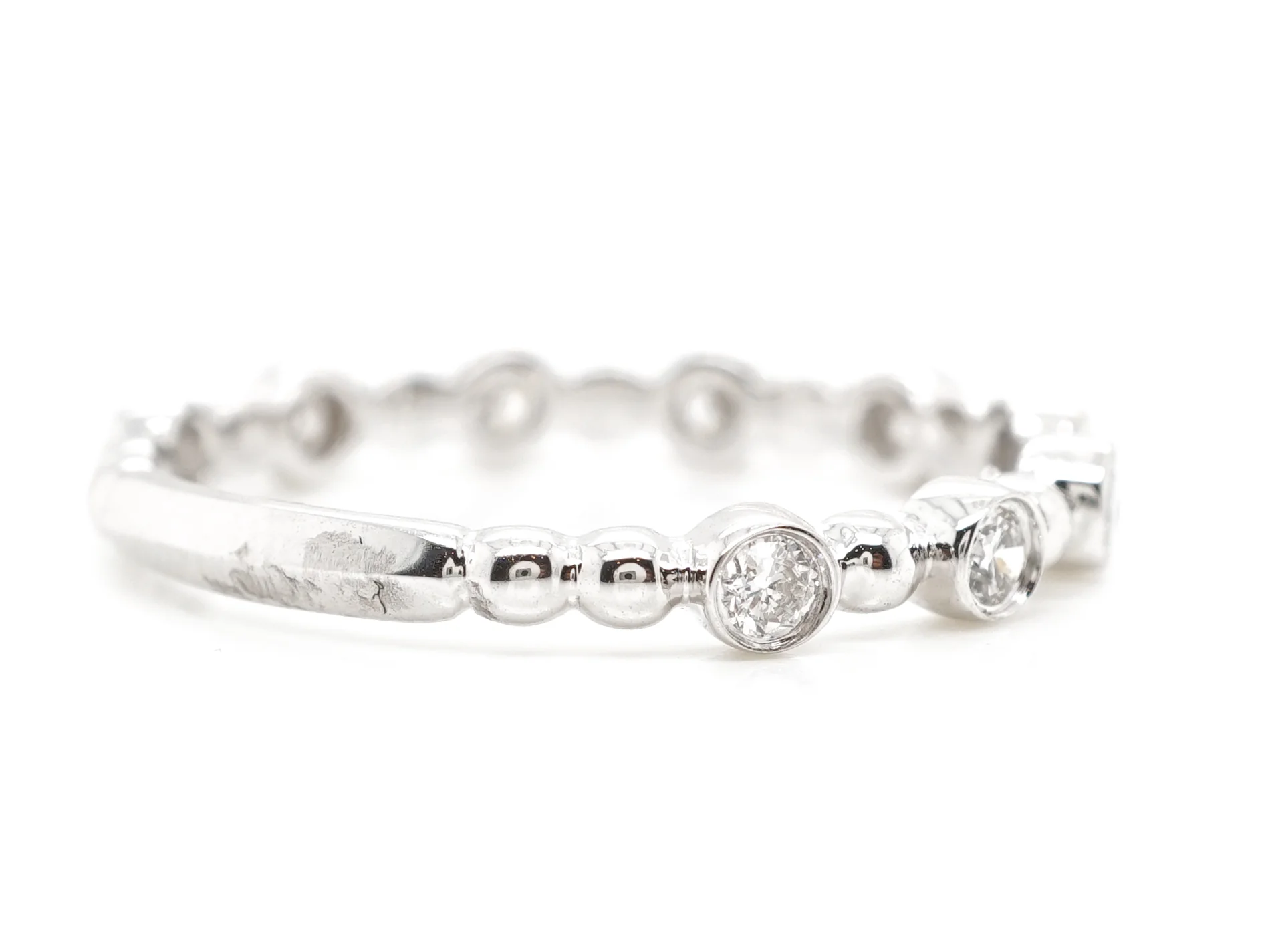 .27 Bezel Set Diamond Wedding Band in 14k White Gold - Image 3