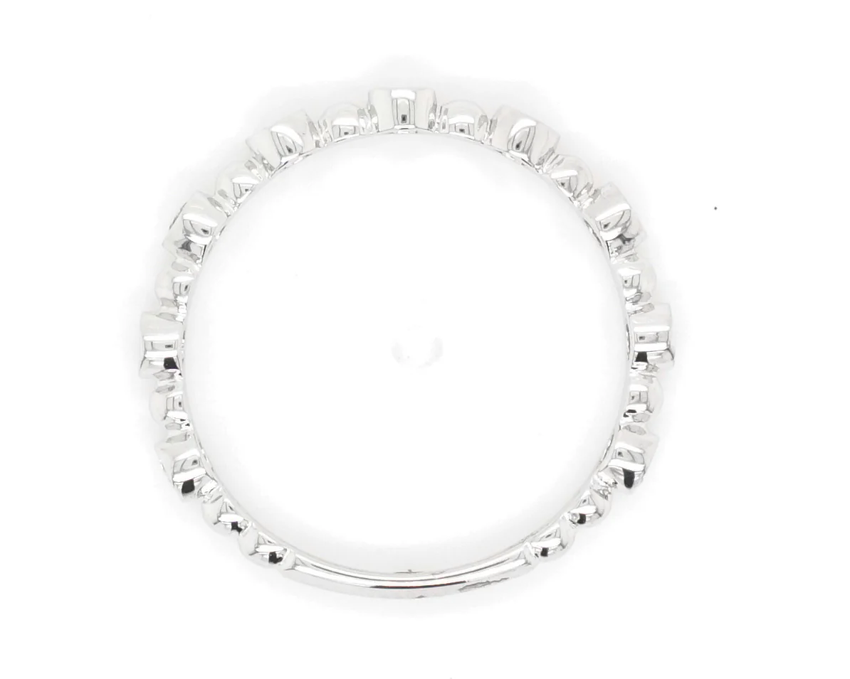 .27 Bezel Set Diamond Wedding Band in 14k White Gold - Image 4