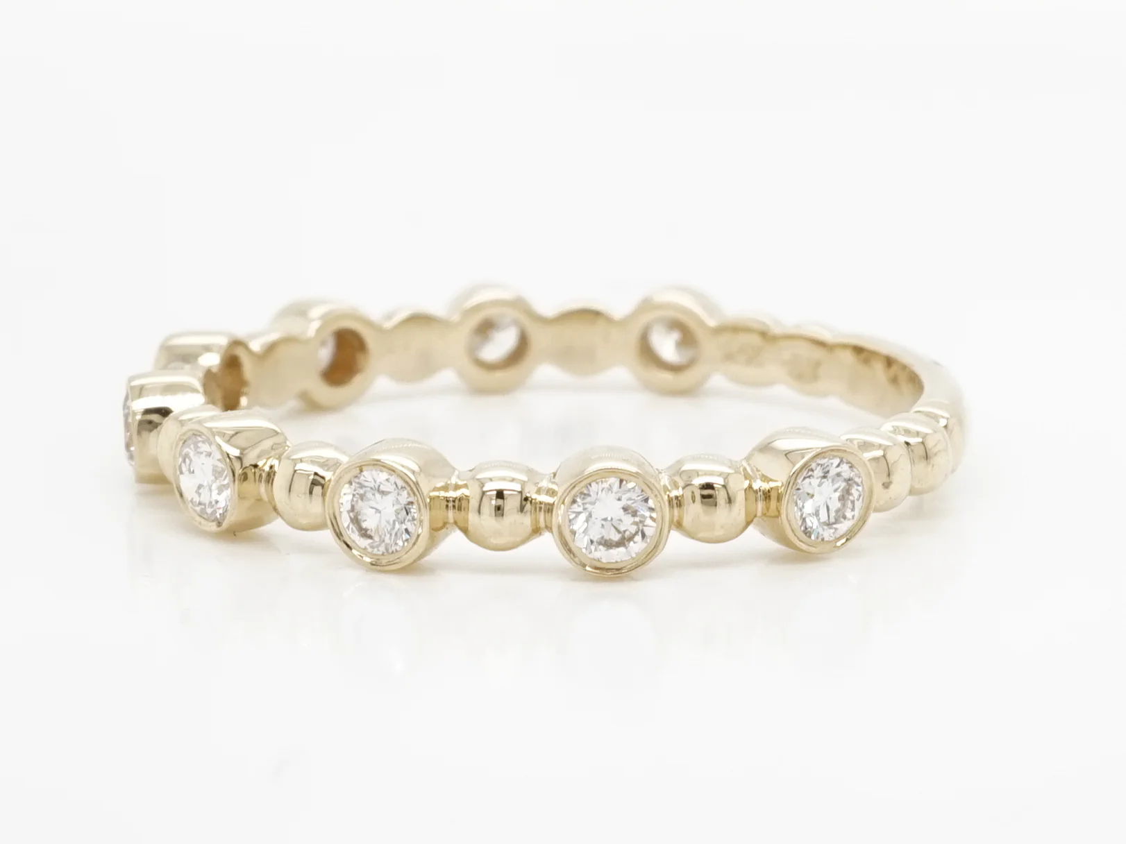 .27 Bezel Set Diamond Wedding Band in 14k Yellow Gold - Image 2
