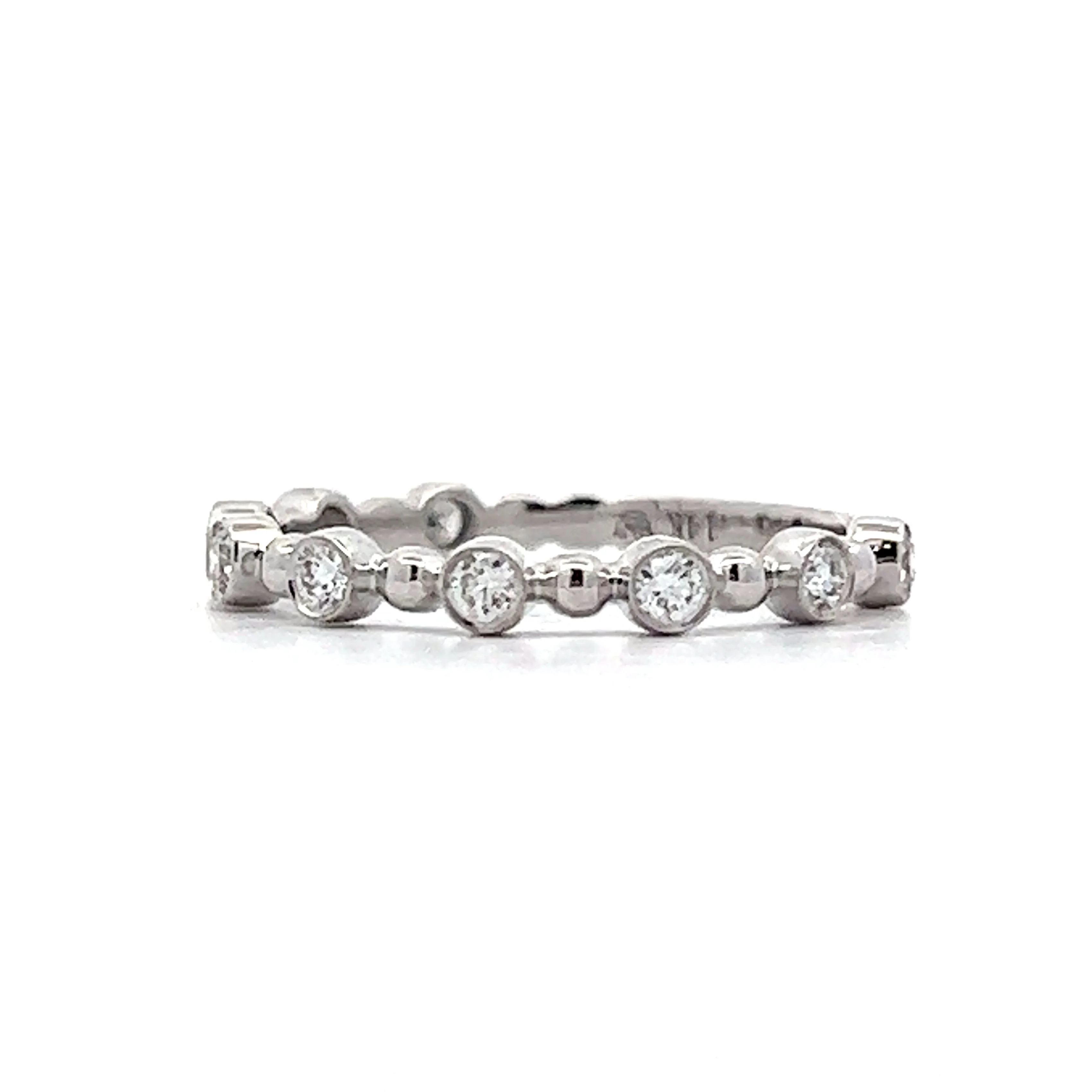 .27 Bezel Set Diamond Wedding Band in White Gold - Image 2