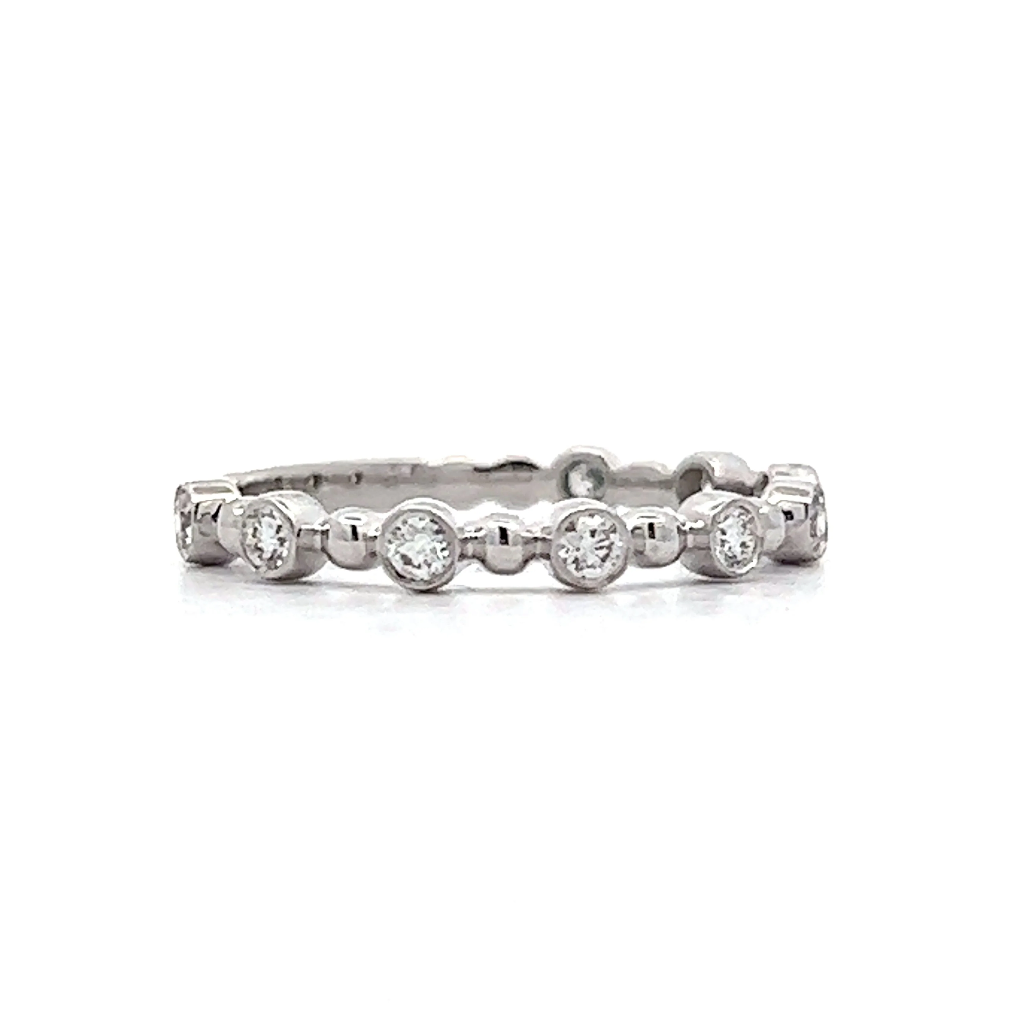 .27 Bezel Set Diamond Wedding Band in White Gold - Image 3