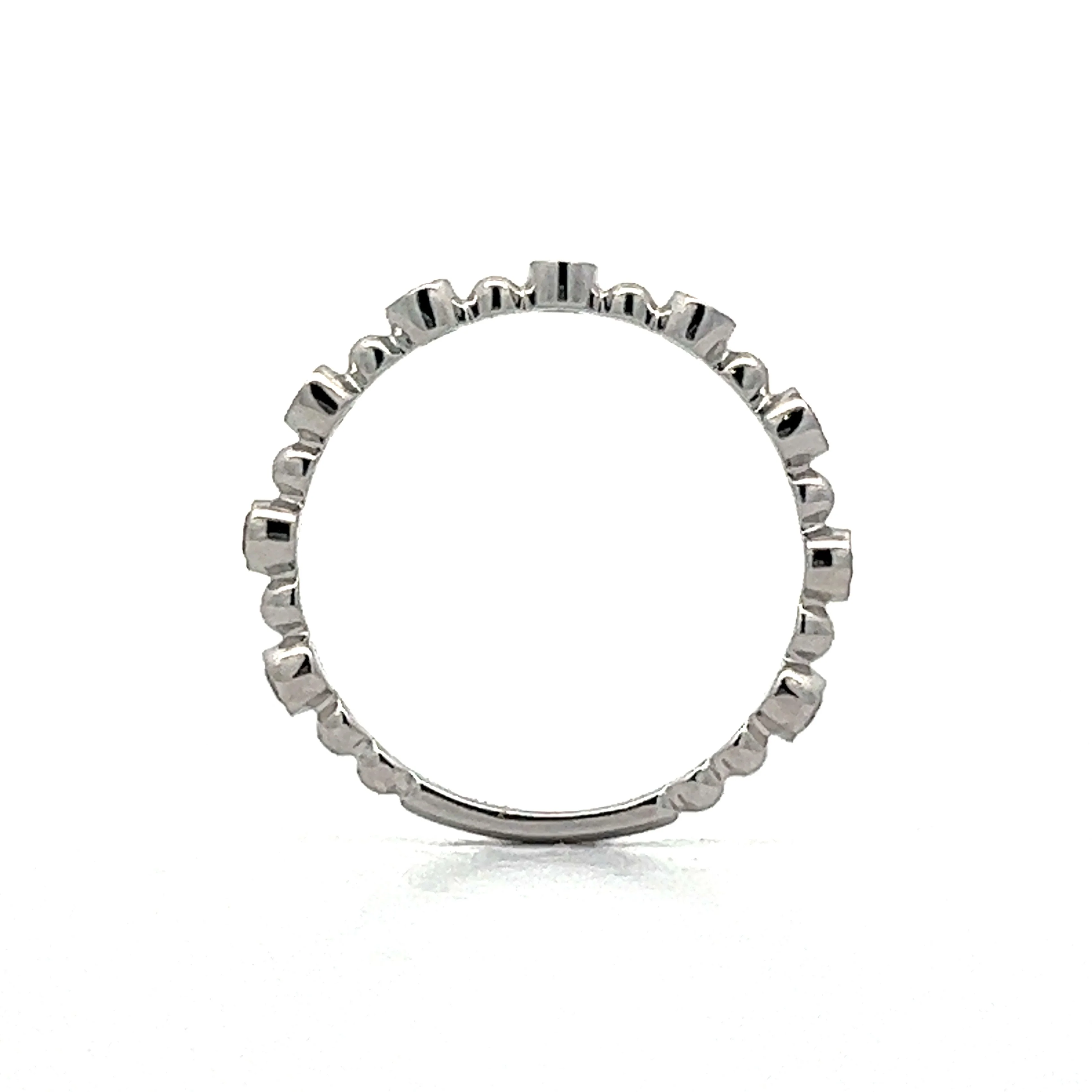 .27 Bezel Set Diamond Wedding Band in White Gold - Image 4