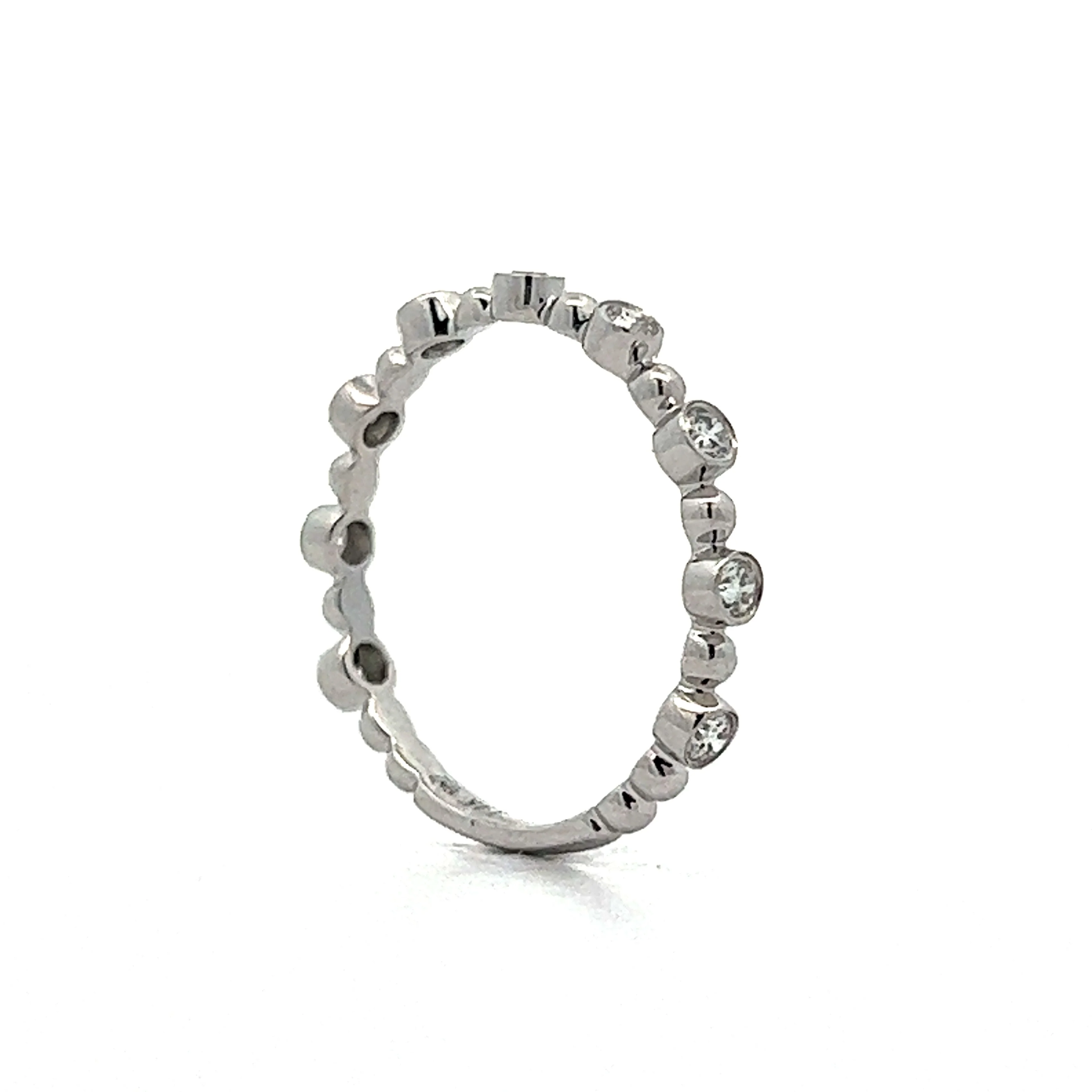 .27 Bezel Set Diamond Wedding Band in White Gold - Image 5