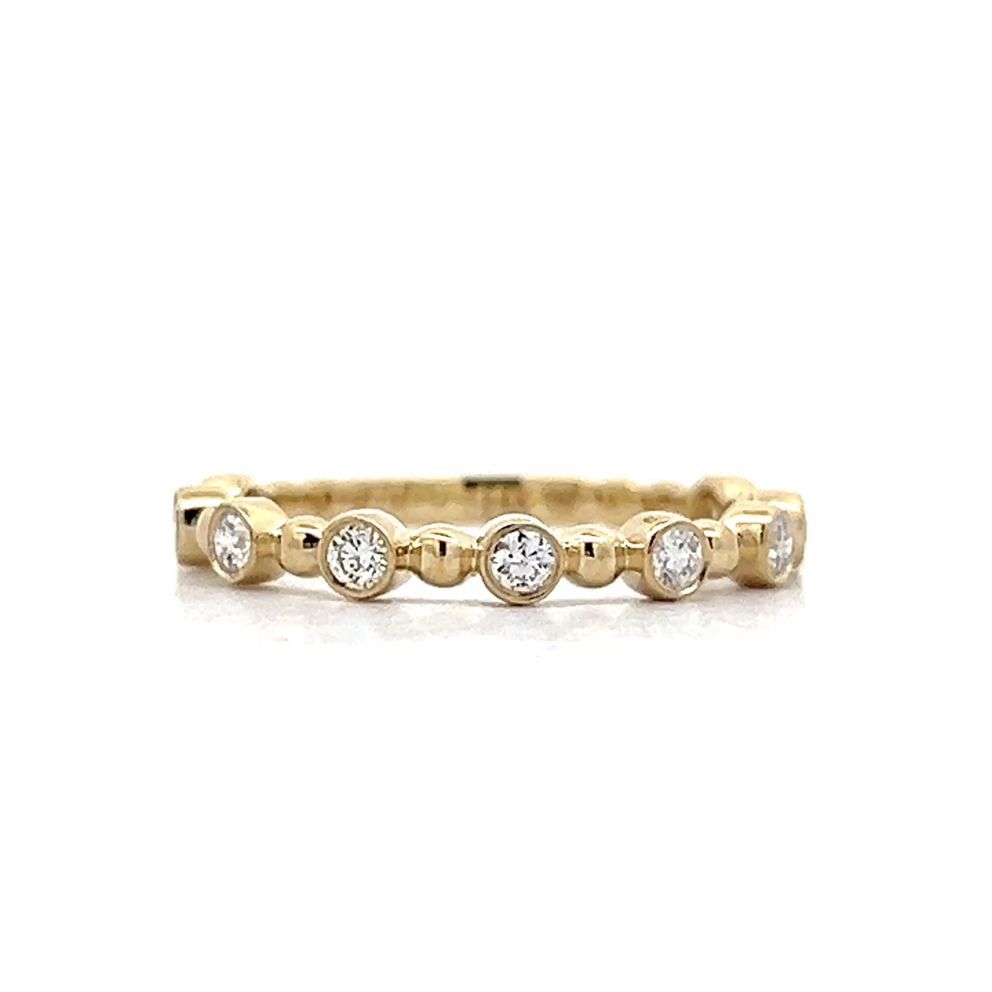 .27 Bezel Set Round Diamond Wedding Band in 14k Yellow Gold