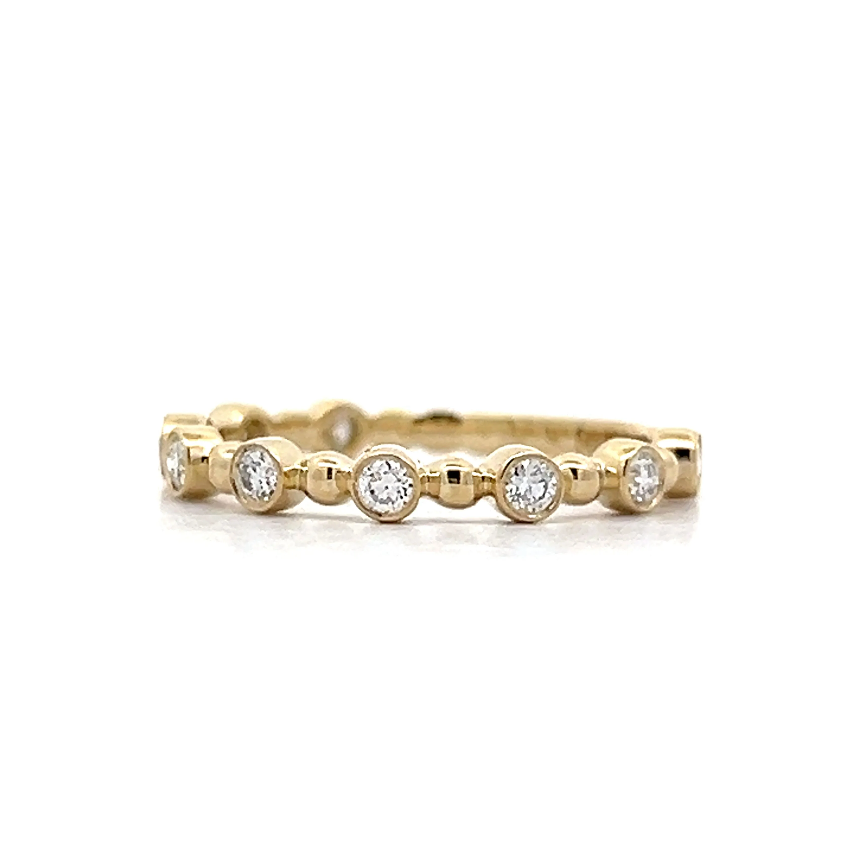 .27 Bezel Set Round Diamond Wedding Band in 14k Yellow Gold - Image 2