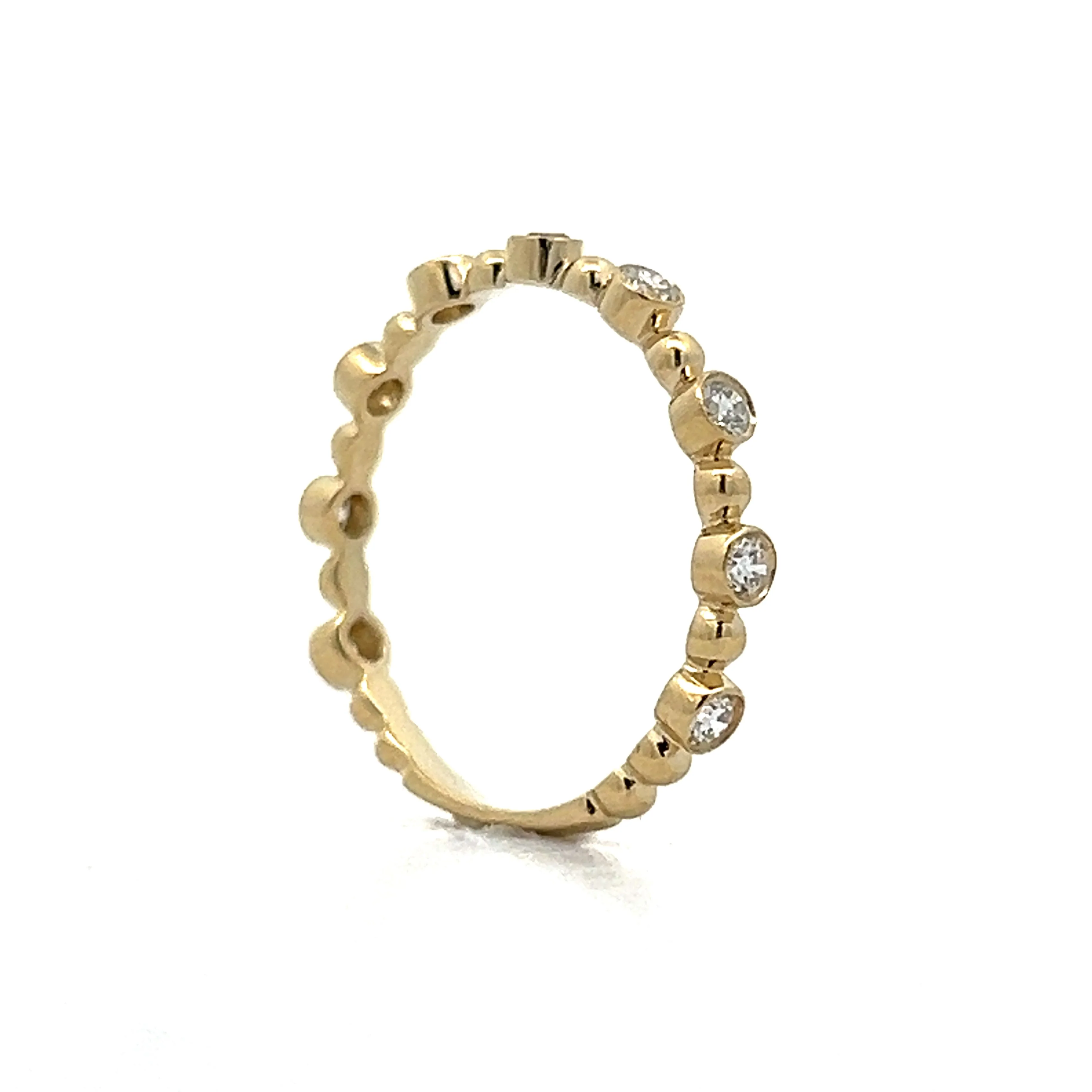 .27 Bezel Set Round Diamond Wedding Band in 14k Yellow Gold - Image 5