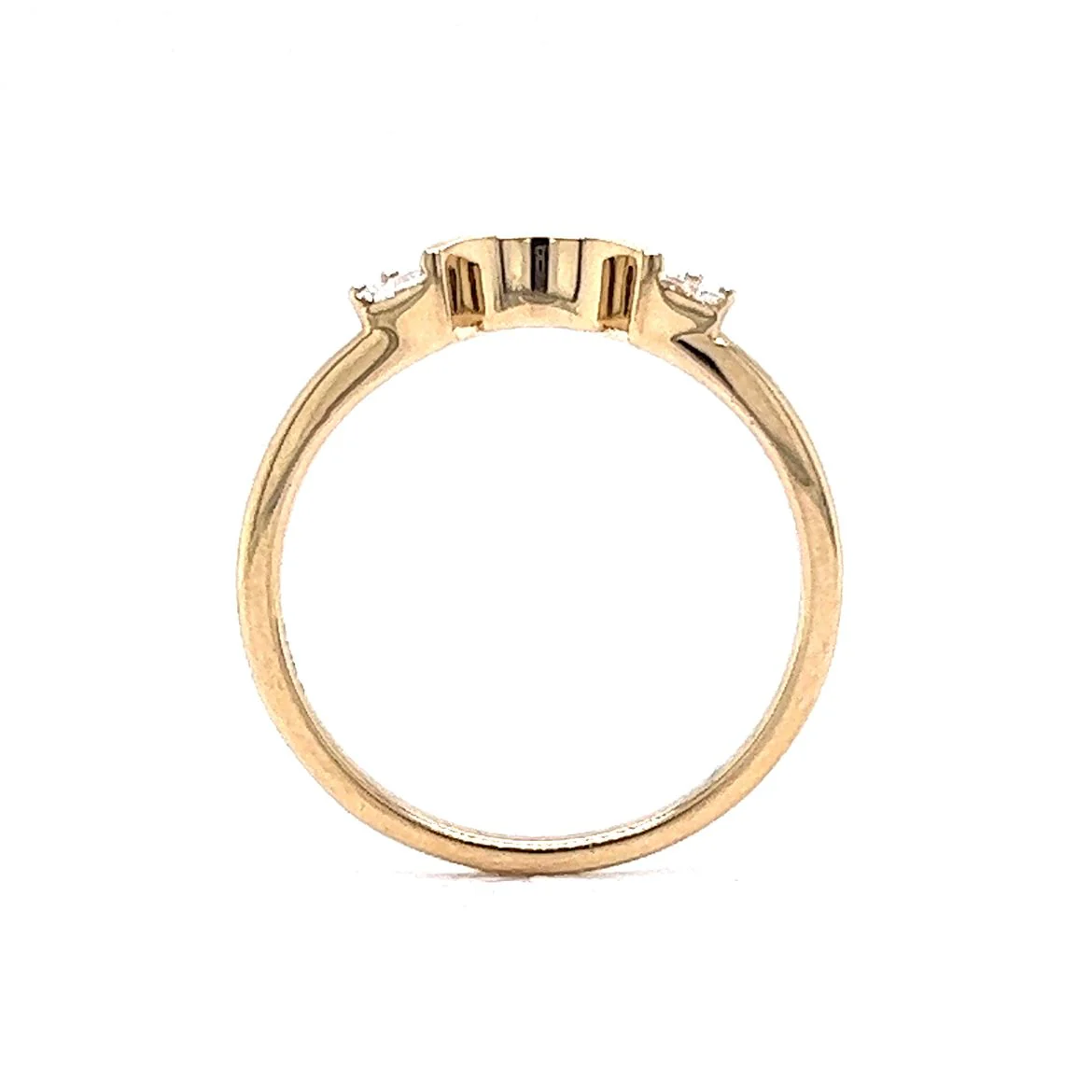 .27 Curved Baguette Diamond Wedding Band in 14k Yellow Gold - Image 4