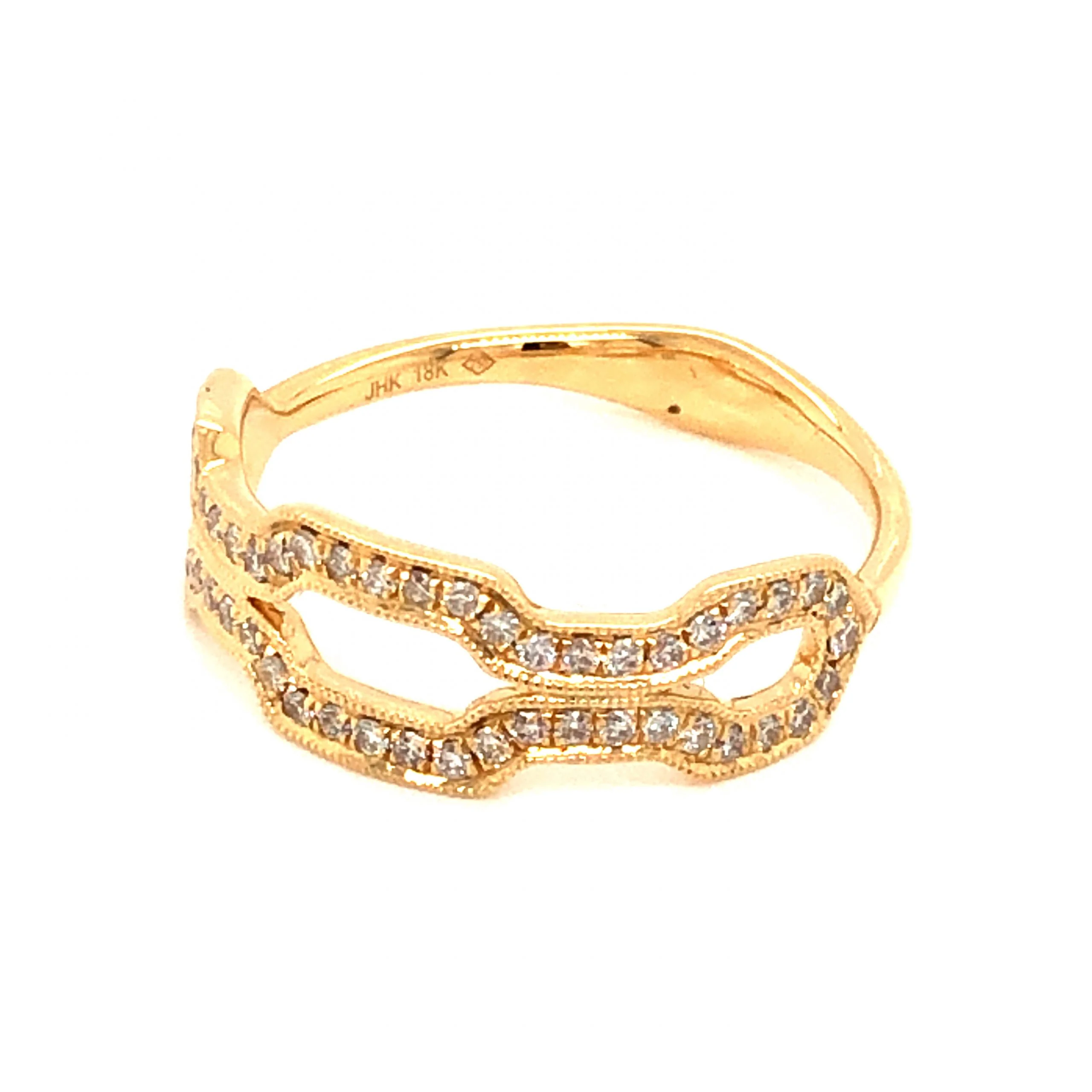 .27 Diamond Geometric Stacking Band in 18k Yellow Gold - Image 2