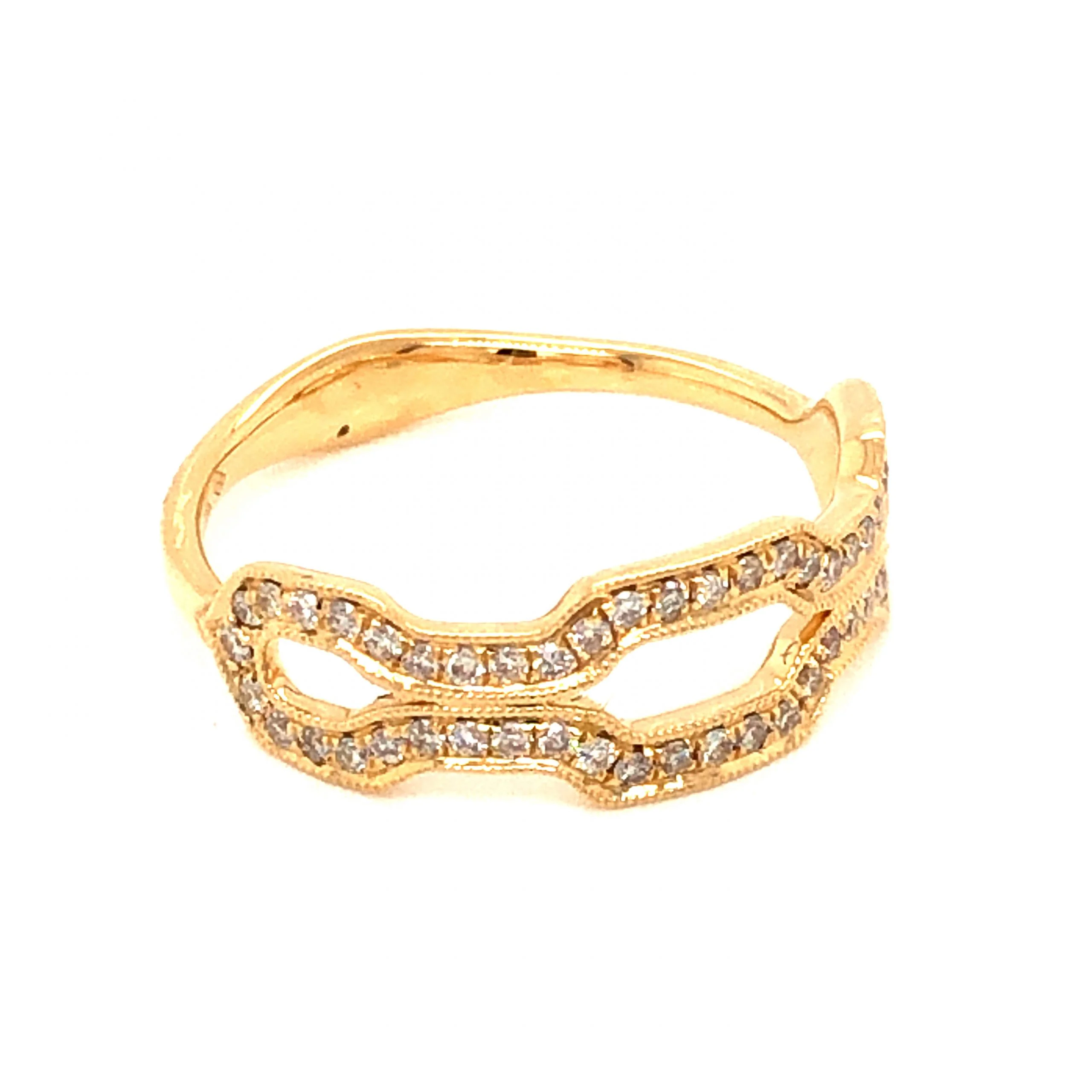 .27 Diamond Geometric Stacking Band in 18k Yellow Gold - Image 3