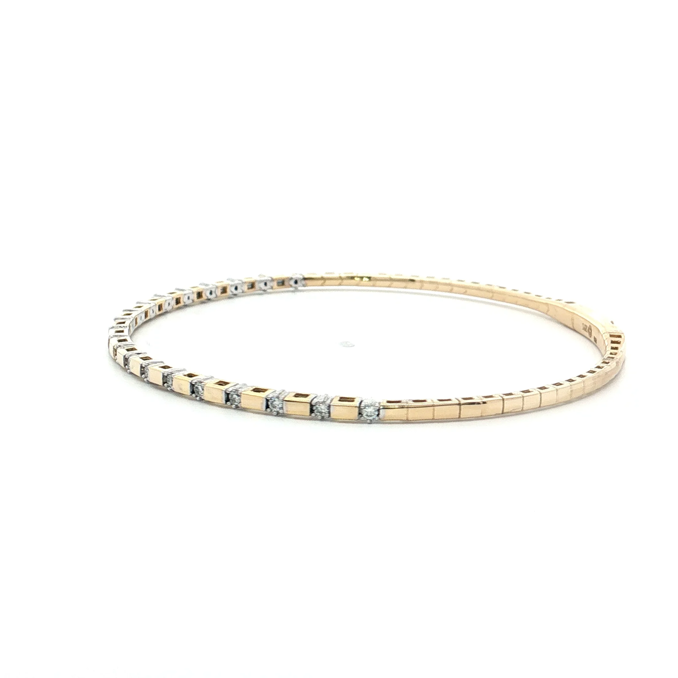 .27 Flexible Diamond Bangle Bracelet 14k Yellow Gold - Image 2