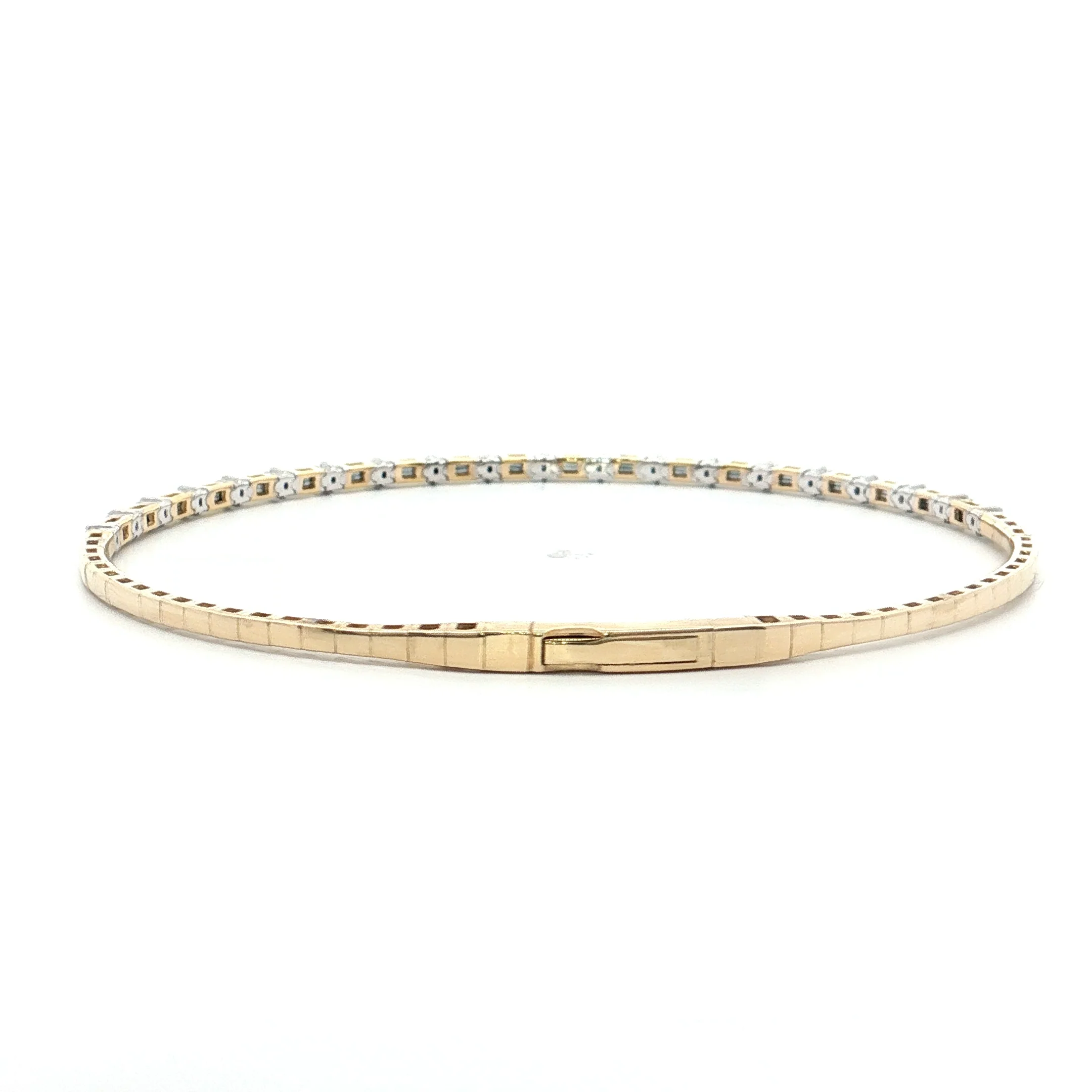.27 Flexible Diamond Bangle Bracelet 14k Yellow Gold - Image 4
