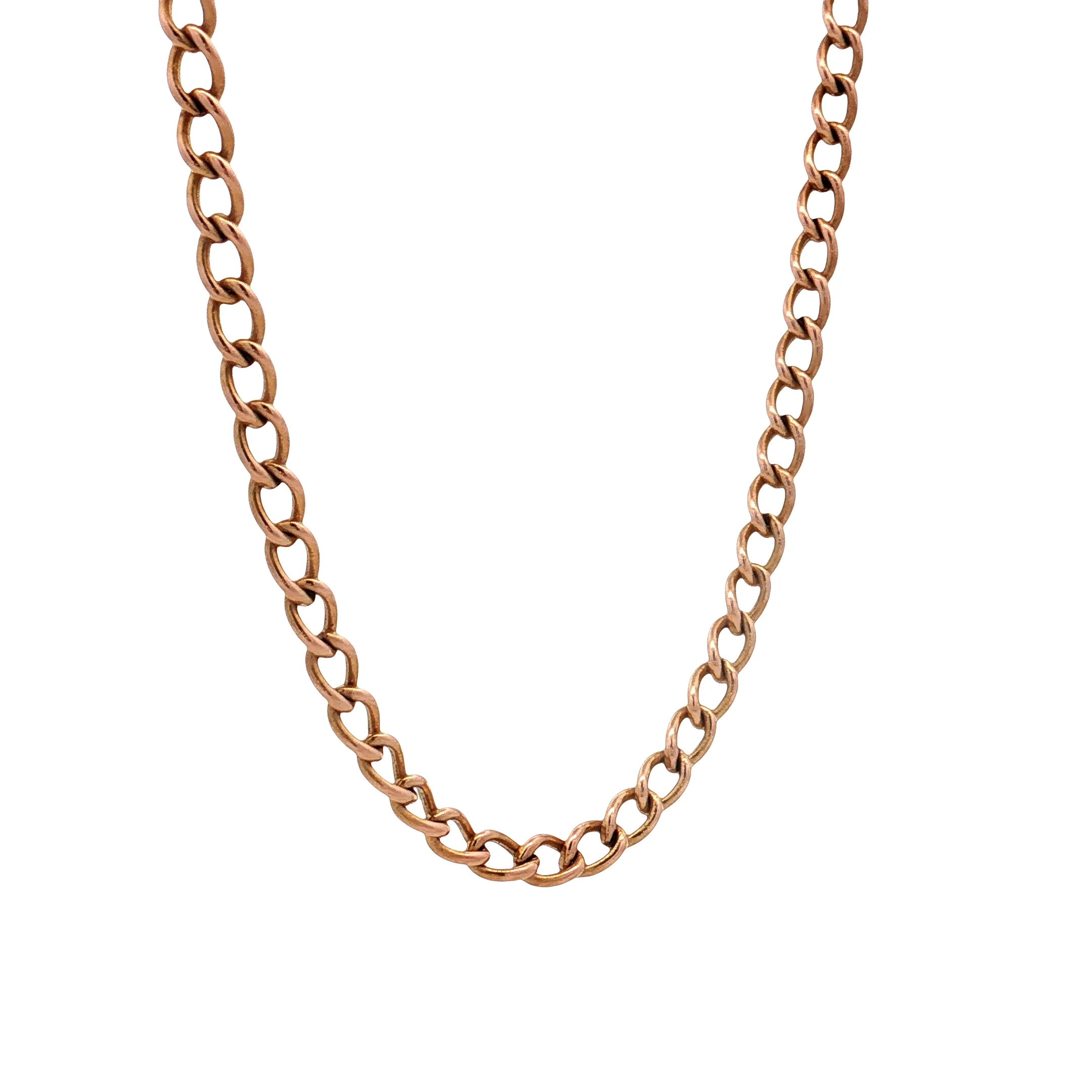 27 Inch Antique Victorian Curb Link Chain Necklace 9k - Image 3