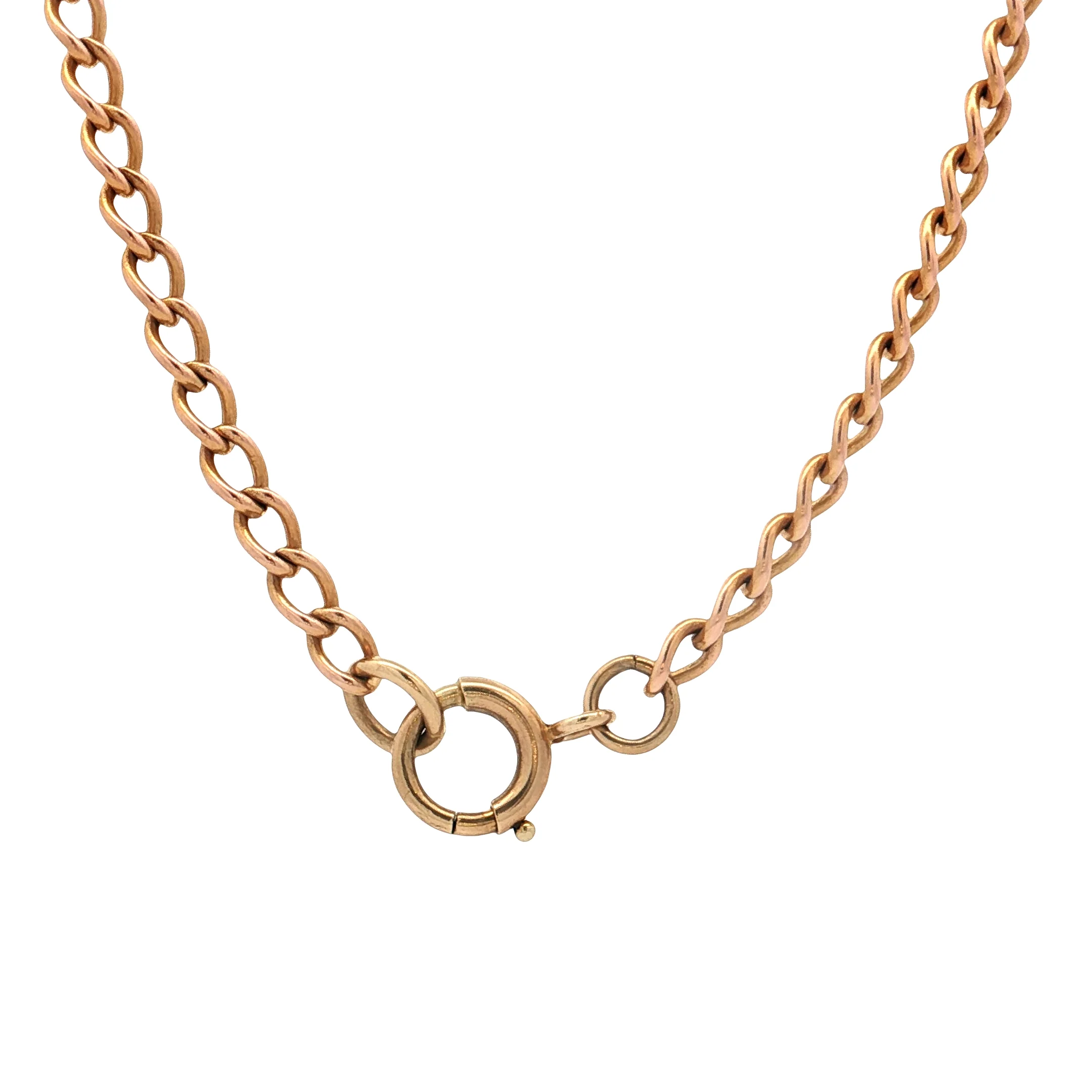 27 Inch Antique Victorian Curb Link Chain Necklace 9k - Image 4
