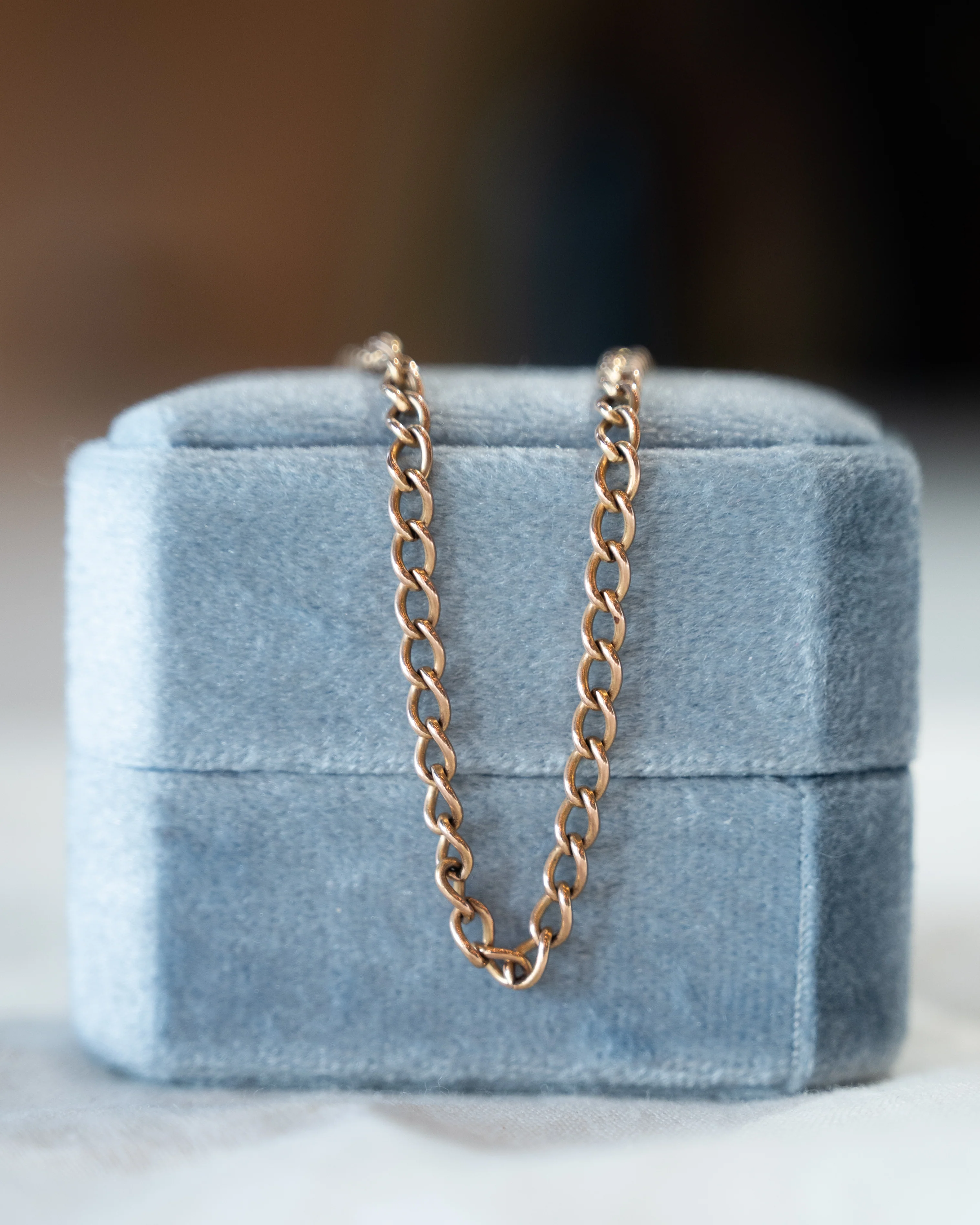 27 Inch Antique Victorian Curb Link Chain Necklace 9k - Image 5