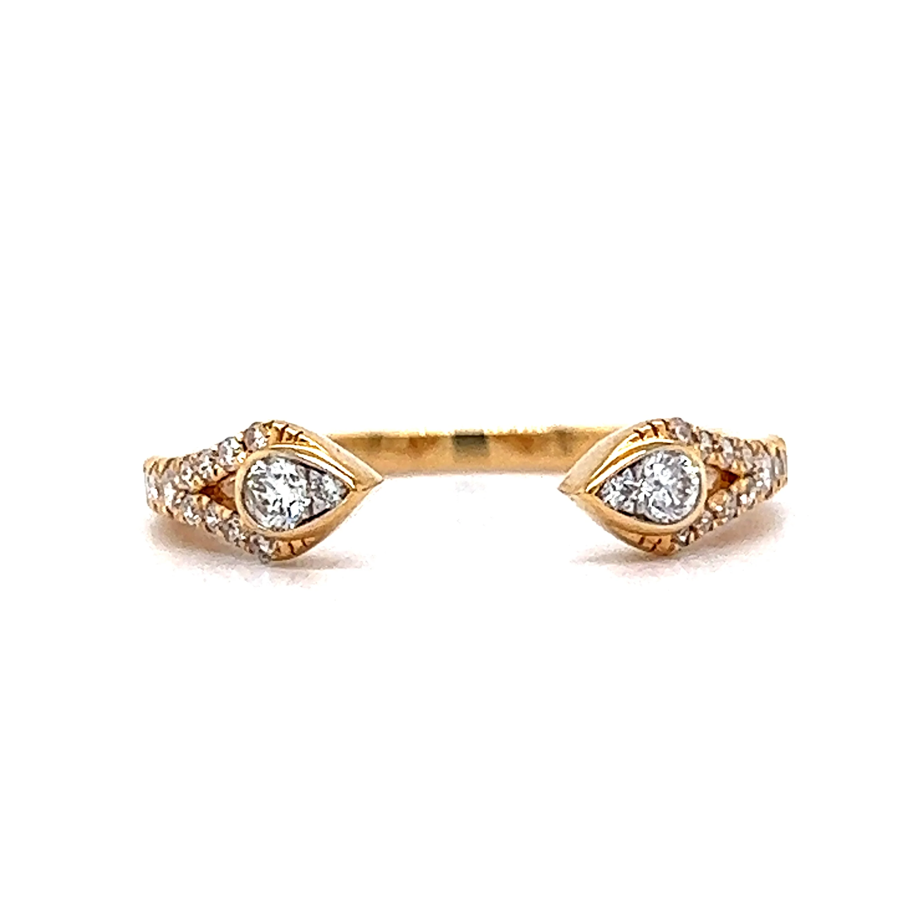 .27 Open Diamond Wedding Band in 18k Yellow Gold