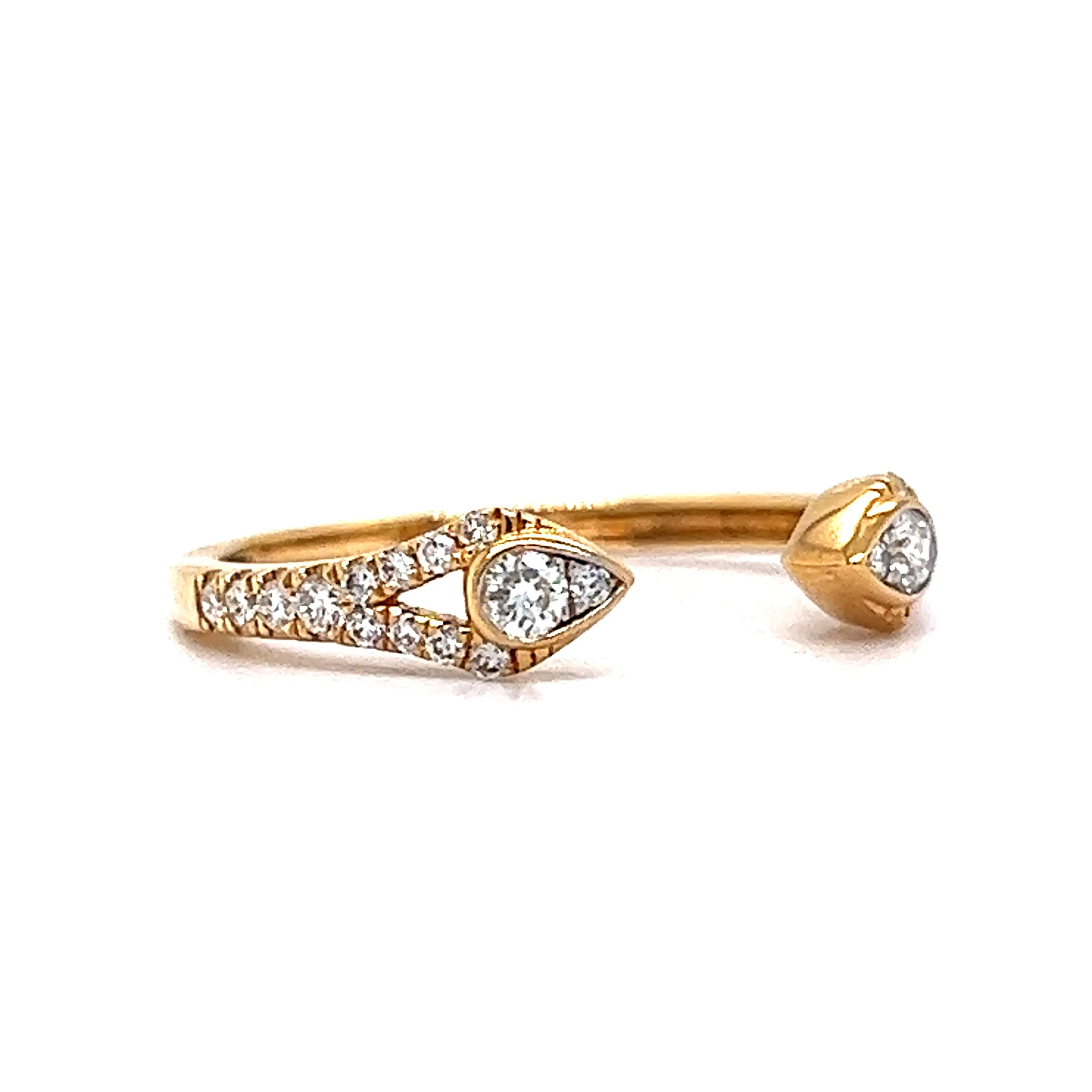 .27 Open Diamond Wedding Band in 18k Yellow Gold - Image 3