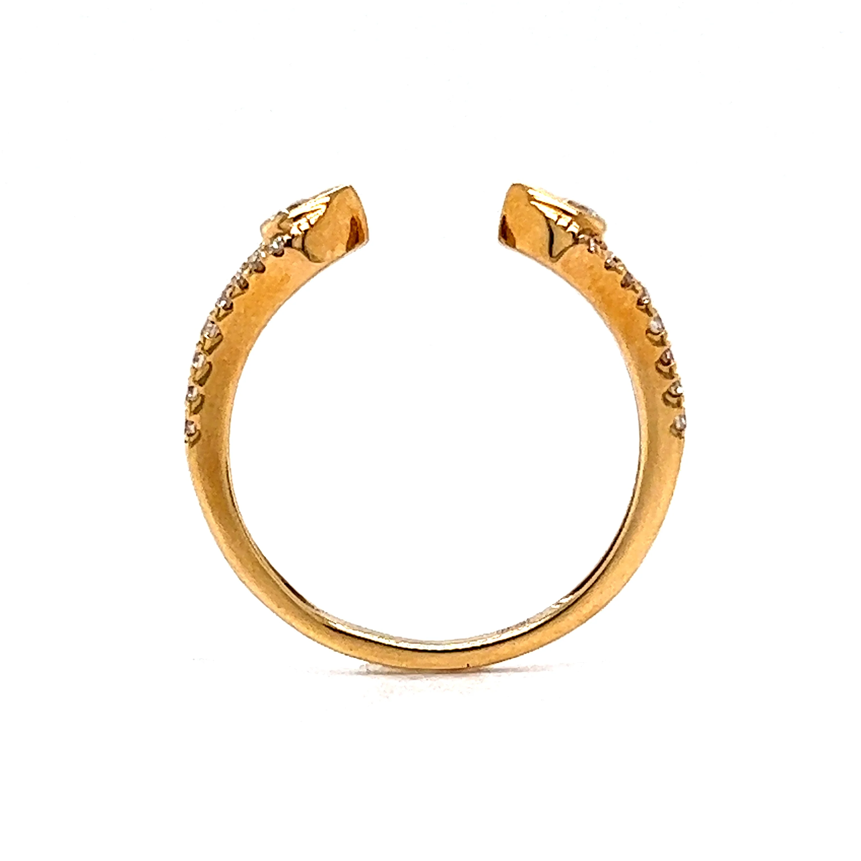 .27 Open Diamond Wedding Band in 18k Yellow Gold - Image 4