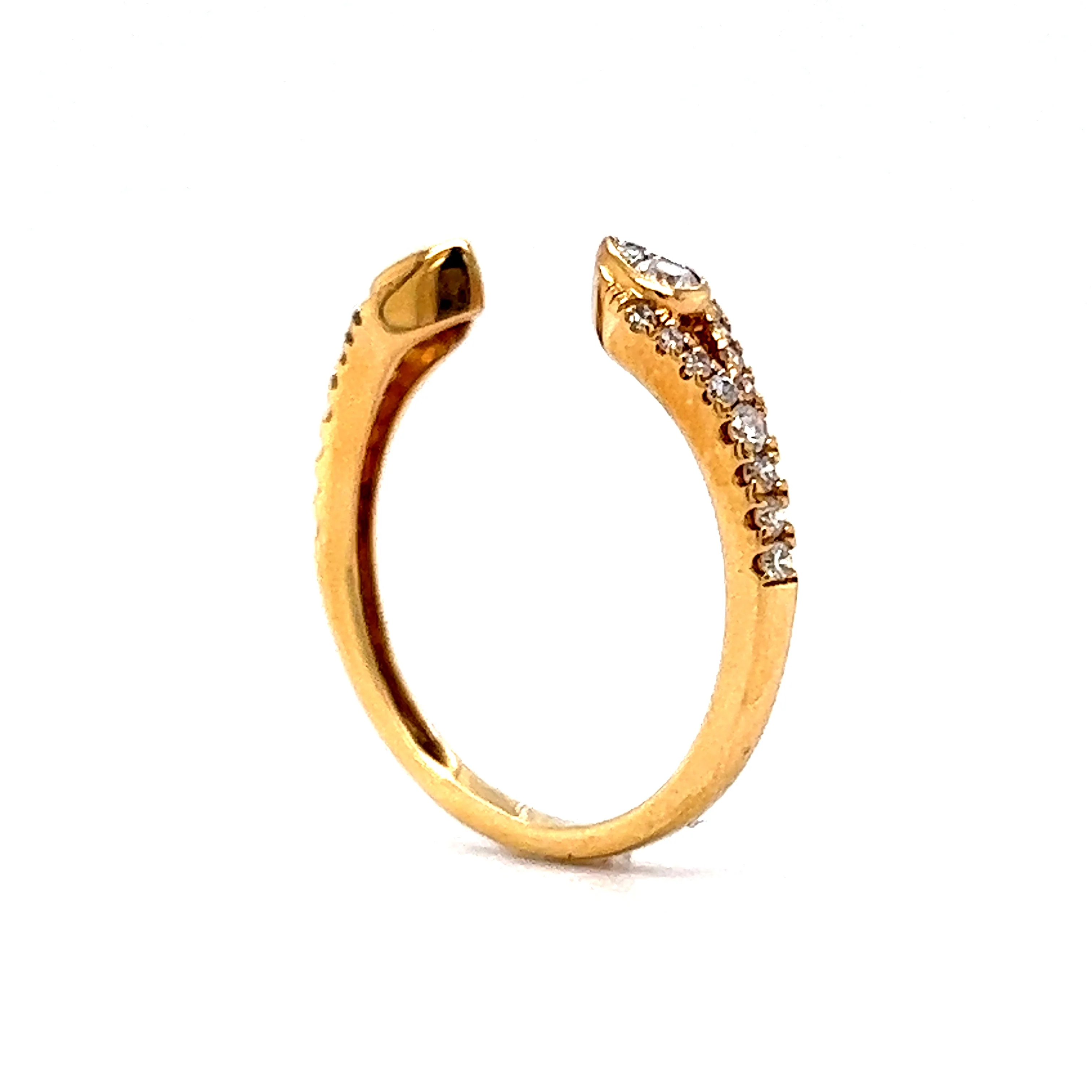 .27 Open Diamond Wedding Band in 18k Yellow Gold - Image 5