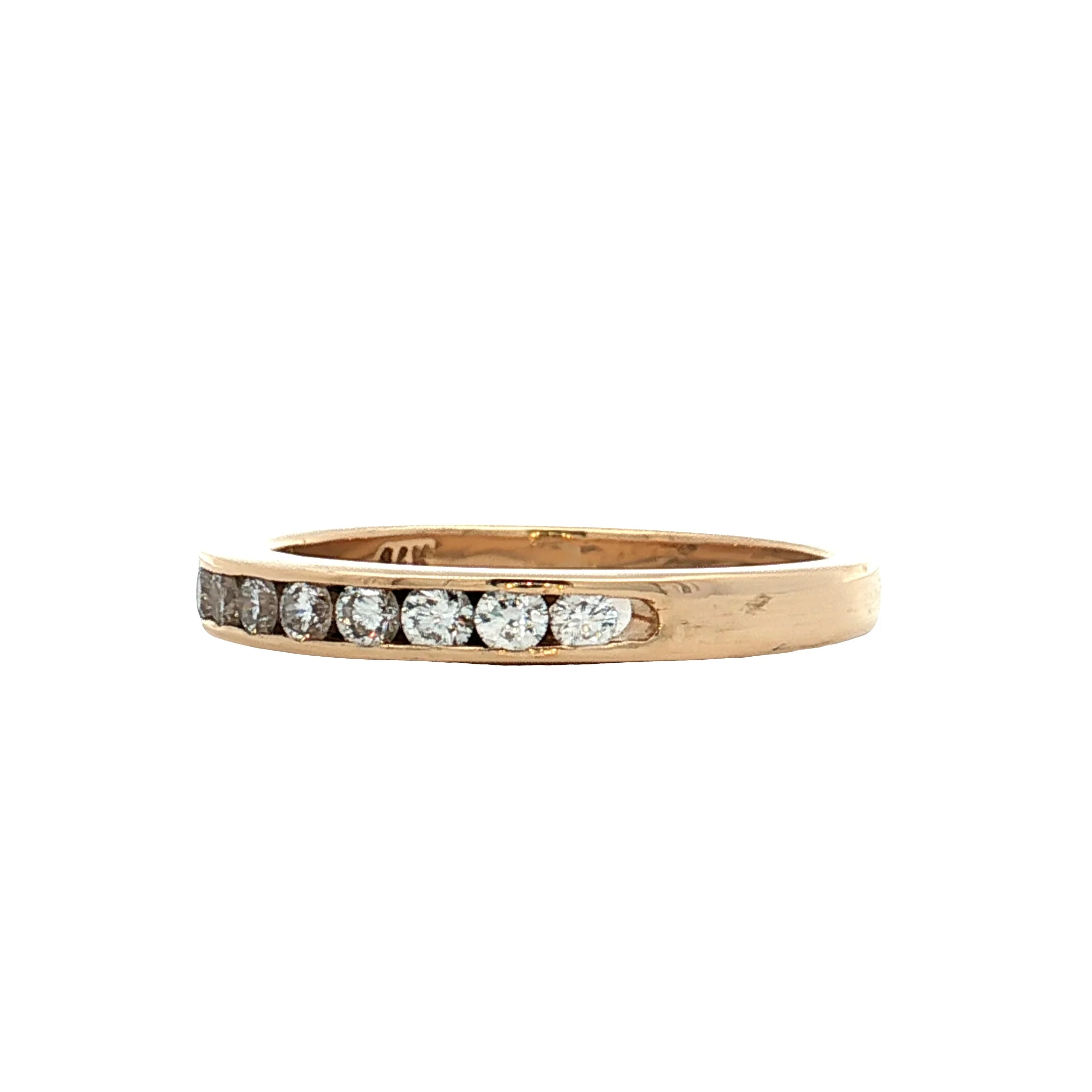 .27 Round Diamond Wedding Band 14k Yellow Gold - Image 2