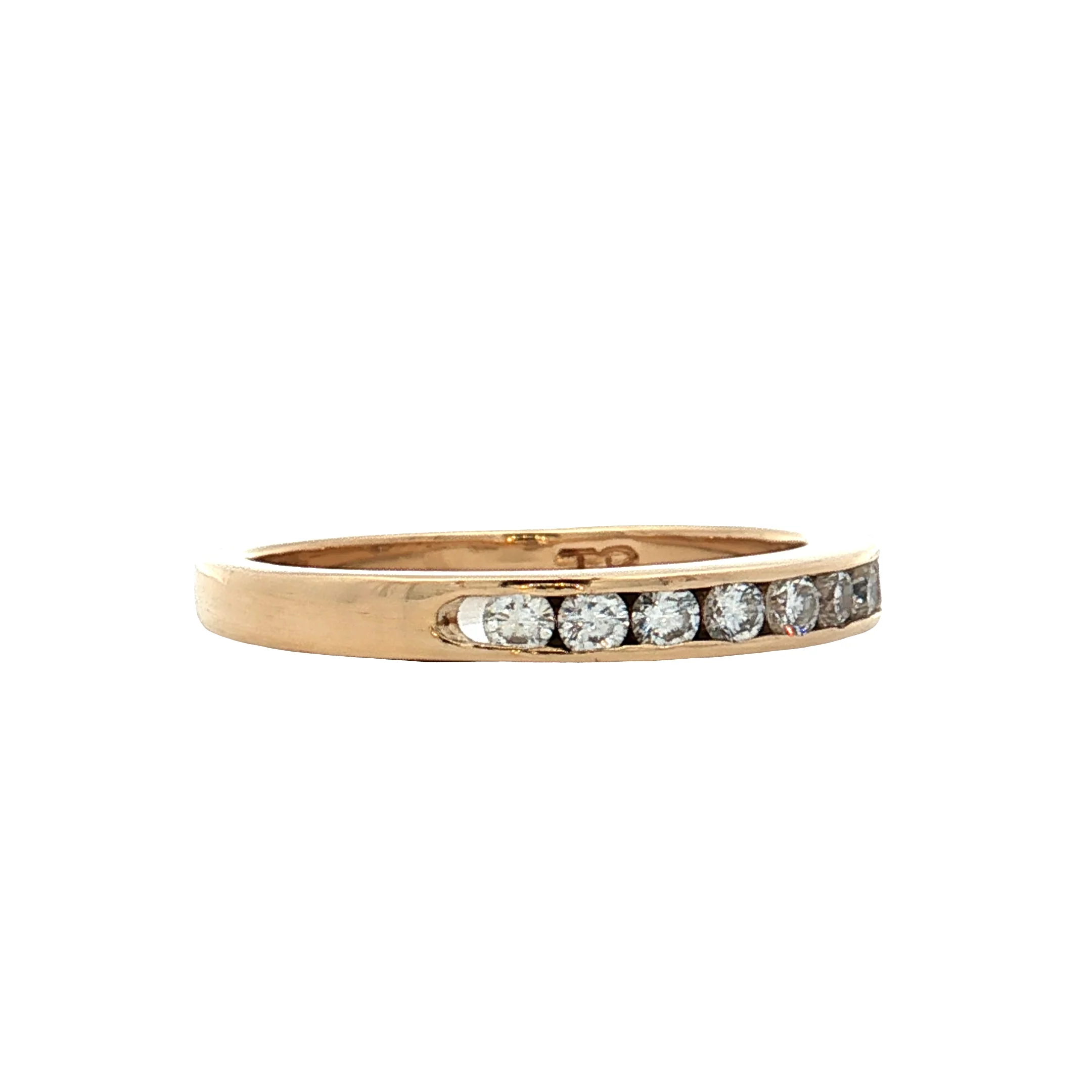 .27 Round Diamond Wedding Band 14k Yellow Gold - Image 3