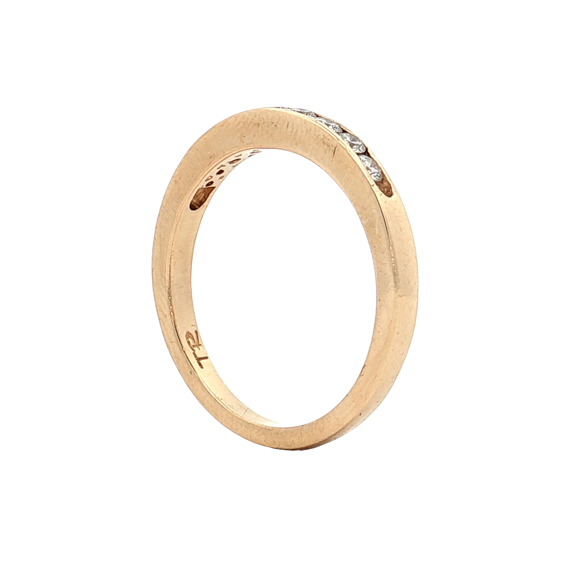 .27 Round Diamond Wedding Band 14k Yellow Gold - Image 5