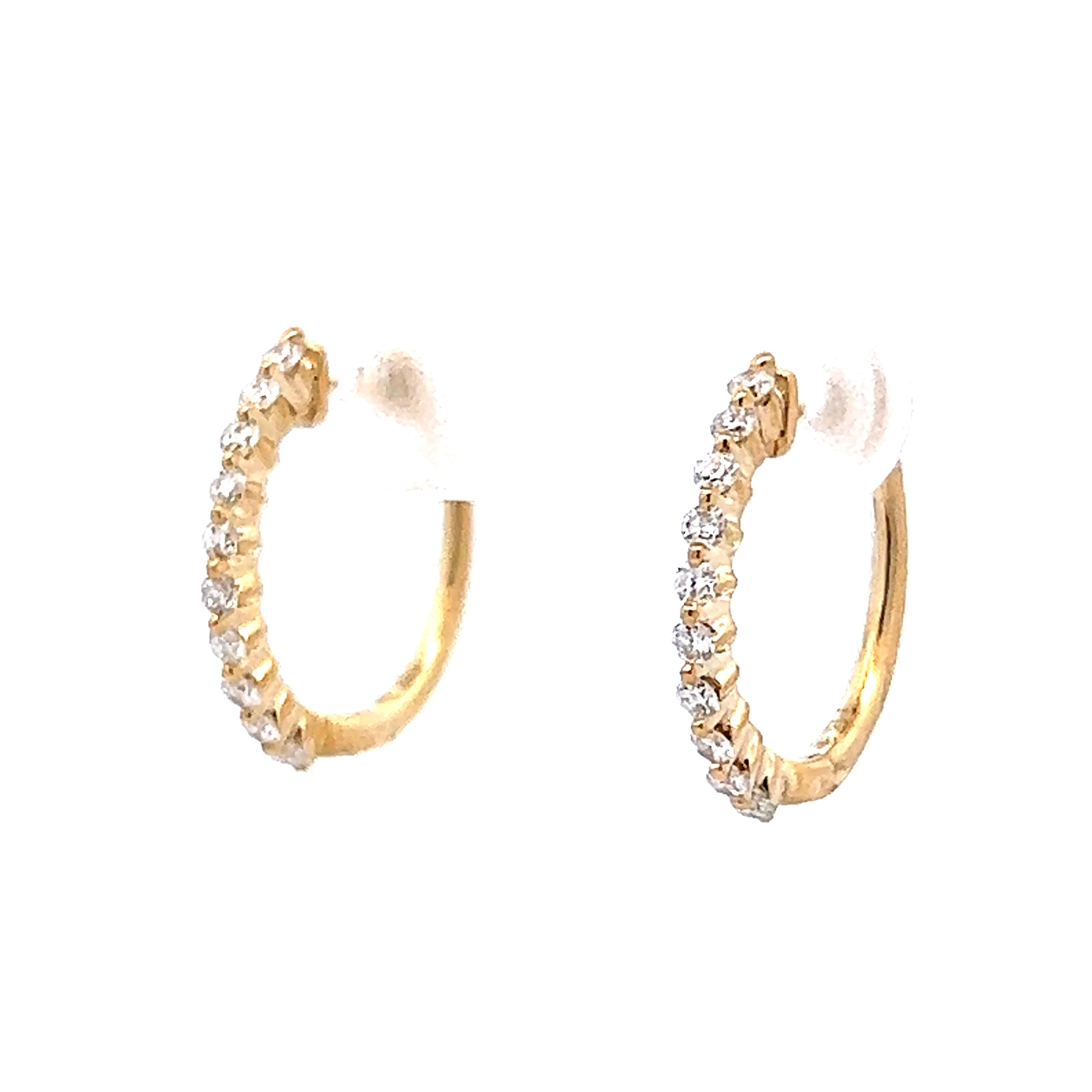.27 Diamond Hoop Earrings in 14k Yellow Gold - Image 2