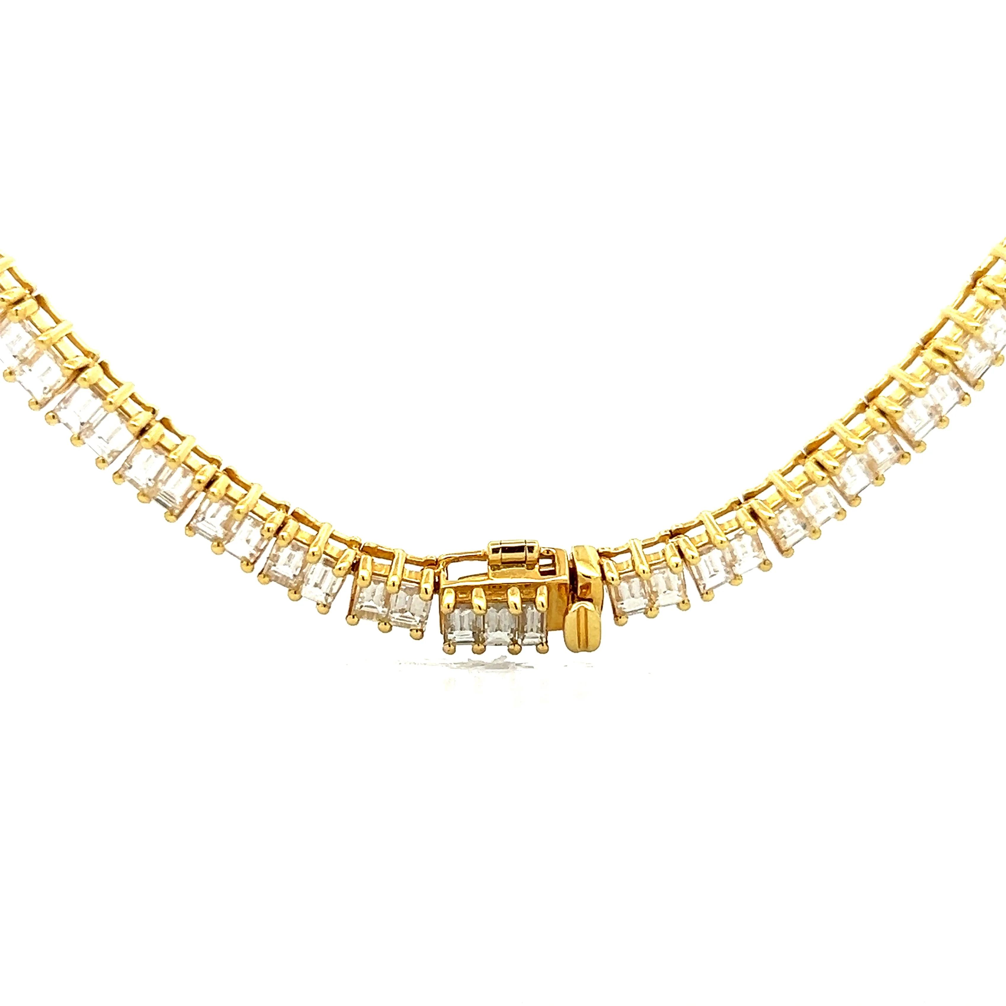 28.16 Emerald Cut Diamond Necklace in 14k Yellow Gold - Image 4