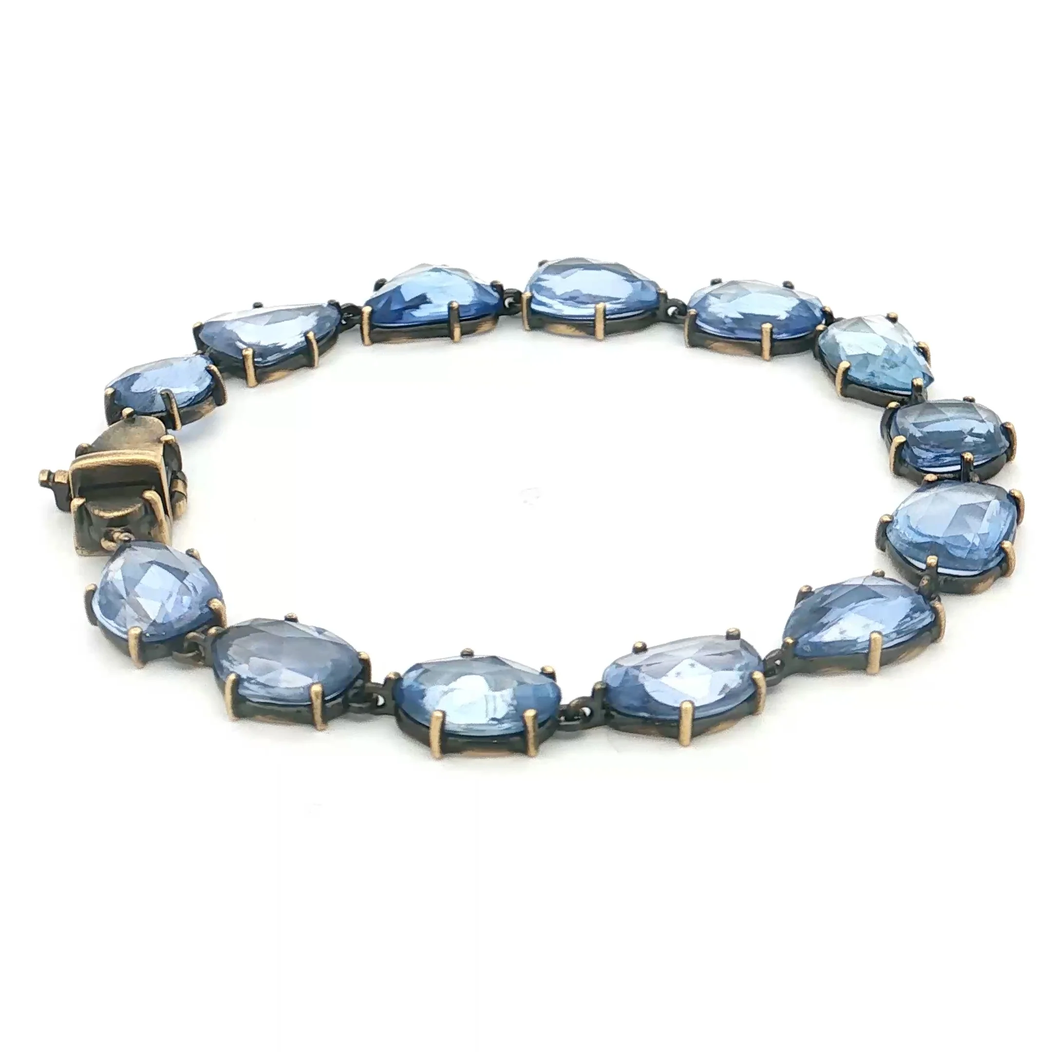 28.42 Rose Cut Sapphire Bracelet 18k Yellow Gold - Image 3