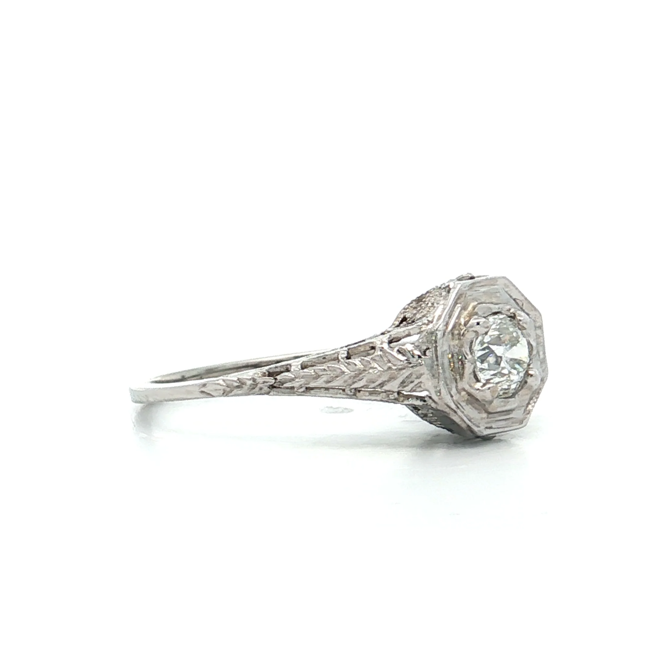 .28 Antique Old European Diamond Engagement Ring 18k - Image 3