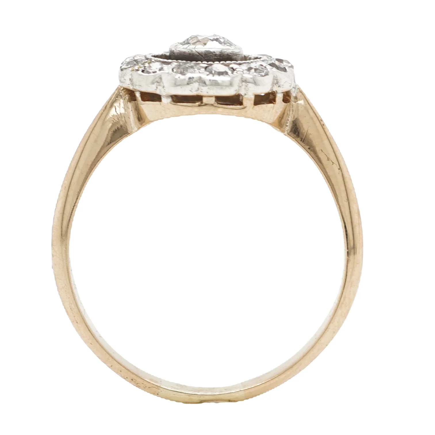 .28 Art Deco Diamond Halo Engagement Ring in Yellow Gold & Platinum - Image 5