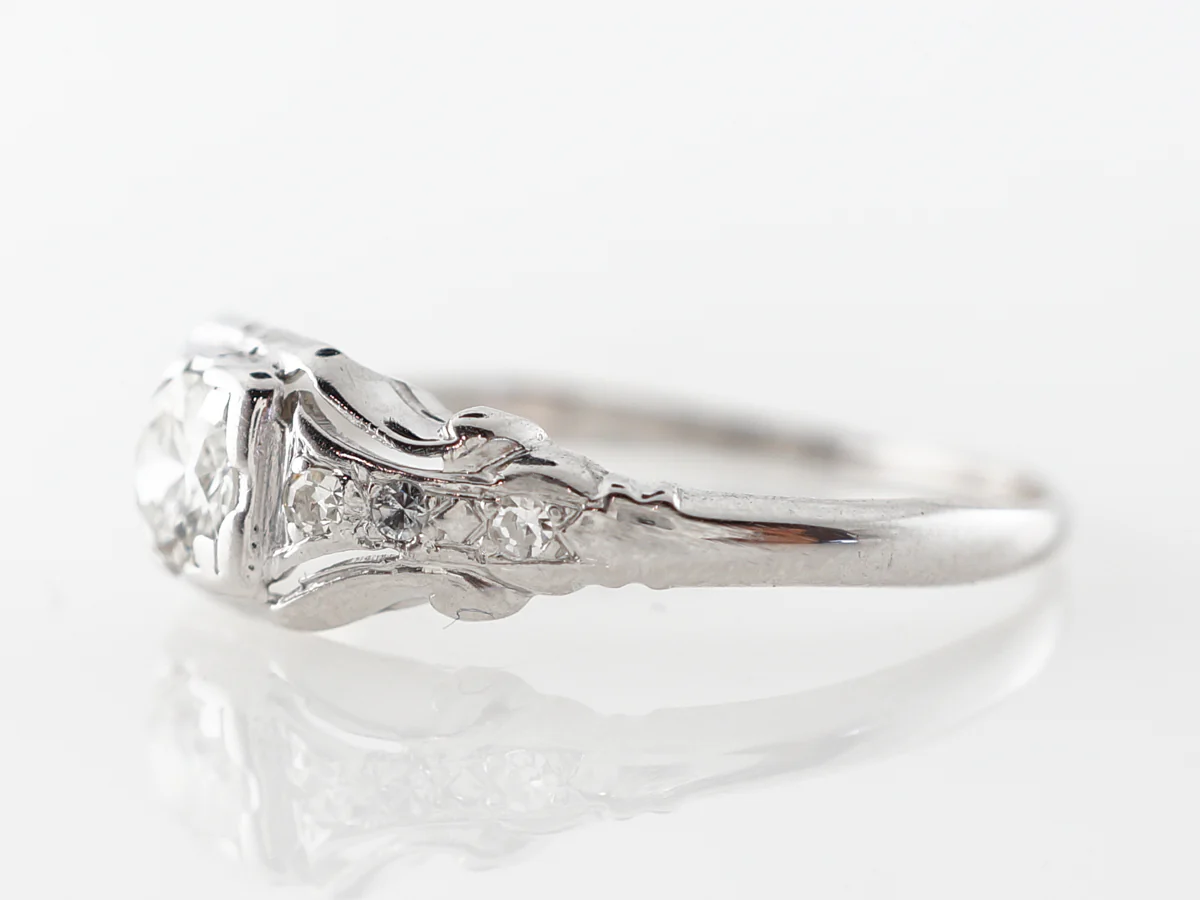 .28 Carat Transitional Cut Deco Diamond Engagement Ring - Image 2