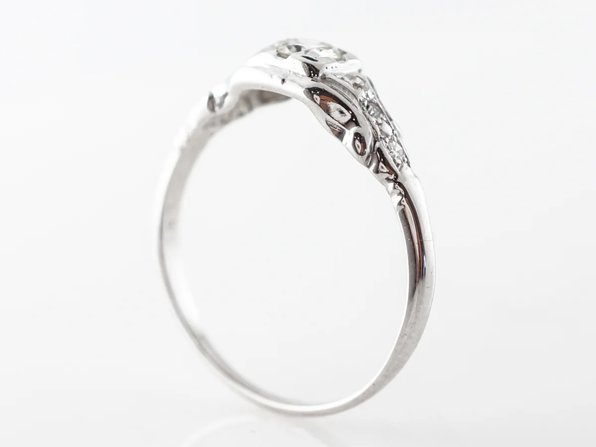 .28 Carat Transitional Cut Deco Diamond Engagement Ring - Image 5