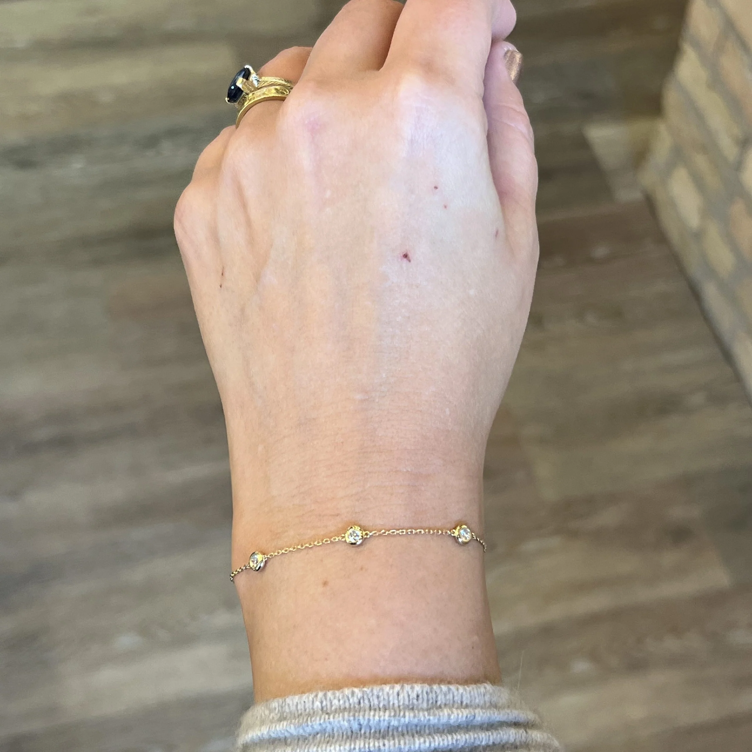 .30 Classic Bezel Set Diamond Chain Bracelet in 14k Yellow Gold - Image 5