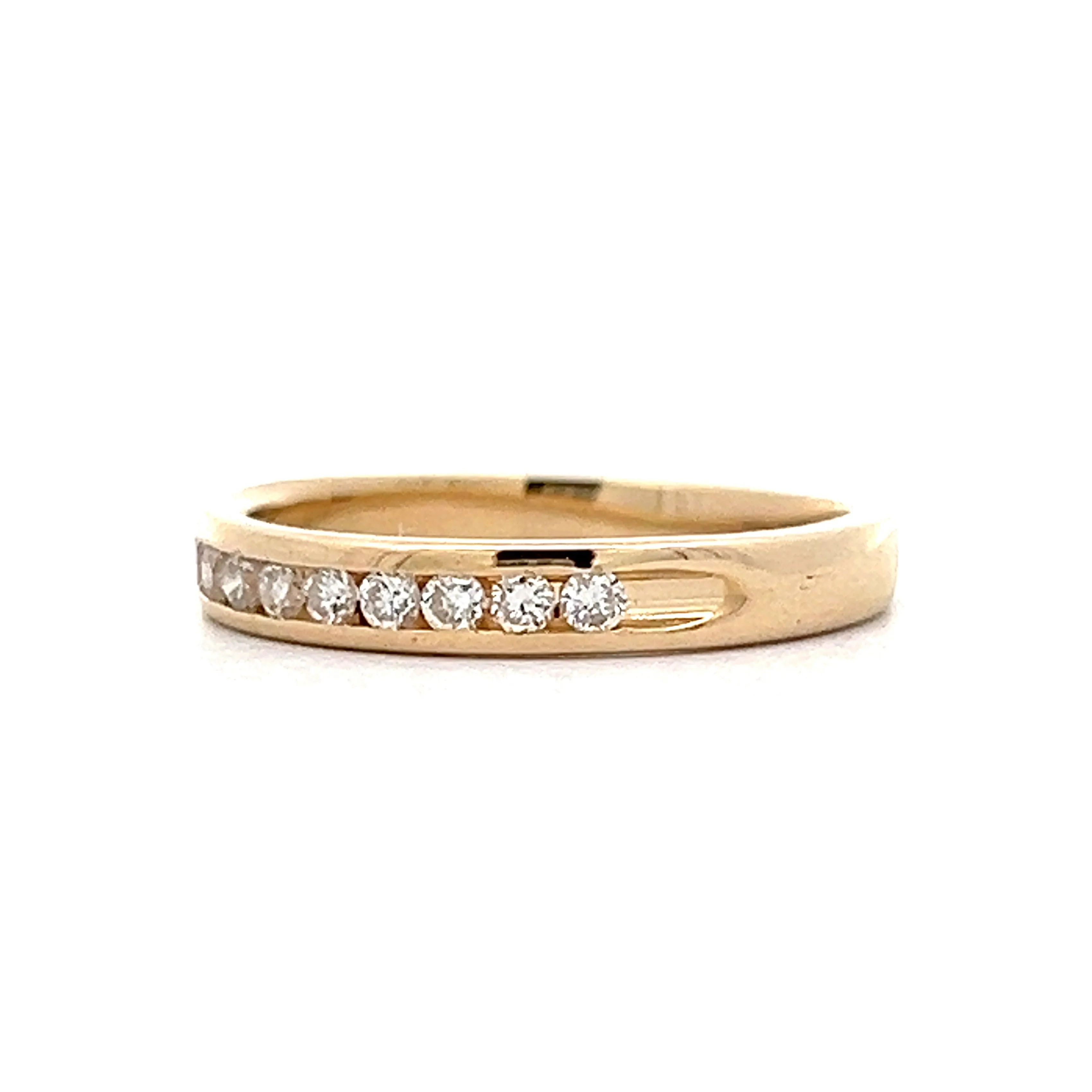 .28 Classic Diamond Channel Set Wedding Band in Yellow Gold - Image 2