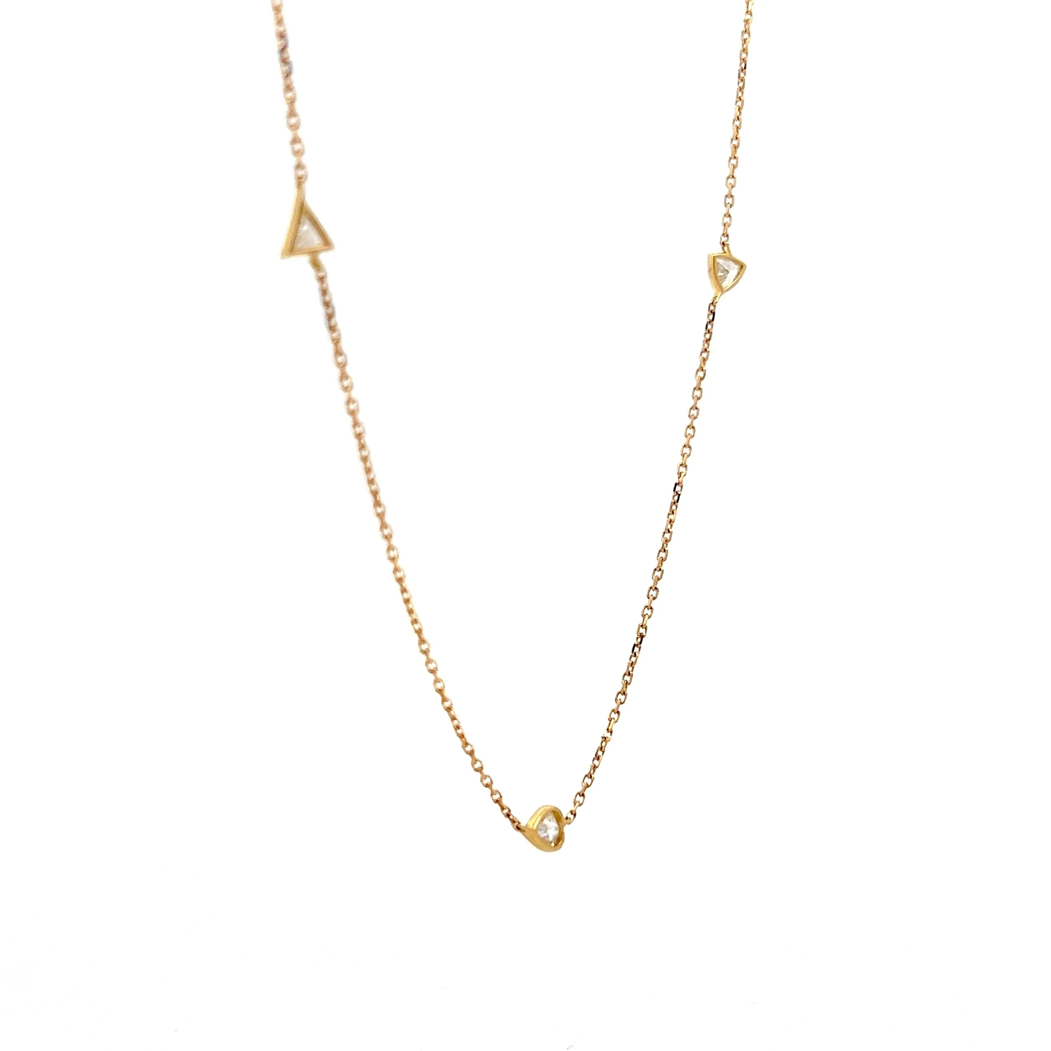 .28 Diamond Heart Bezel Necklace in 18k Yellow Gold - Image 3