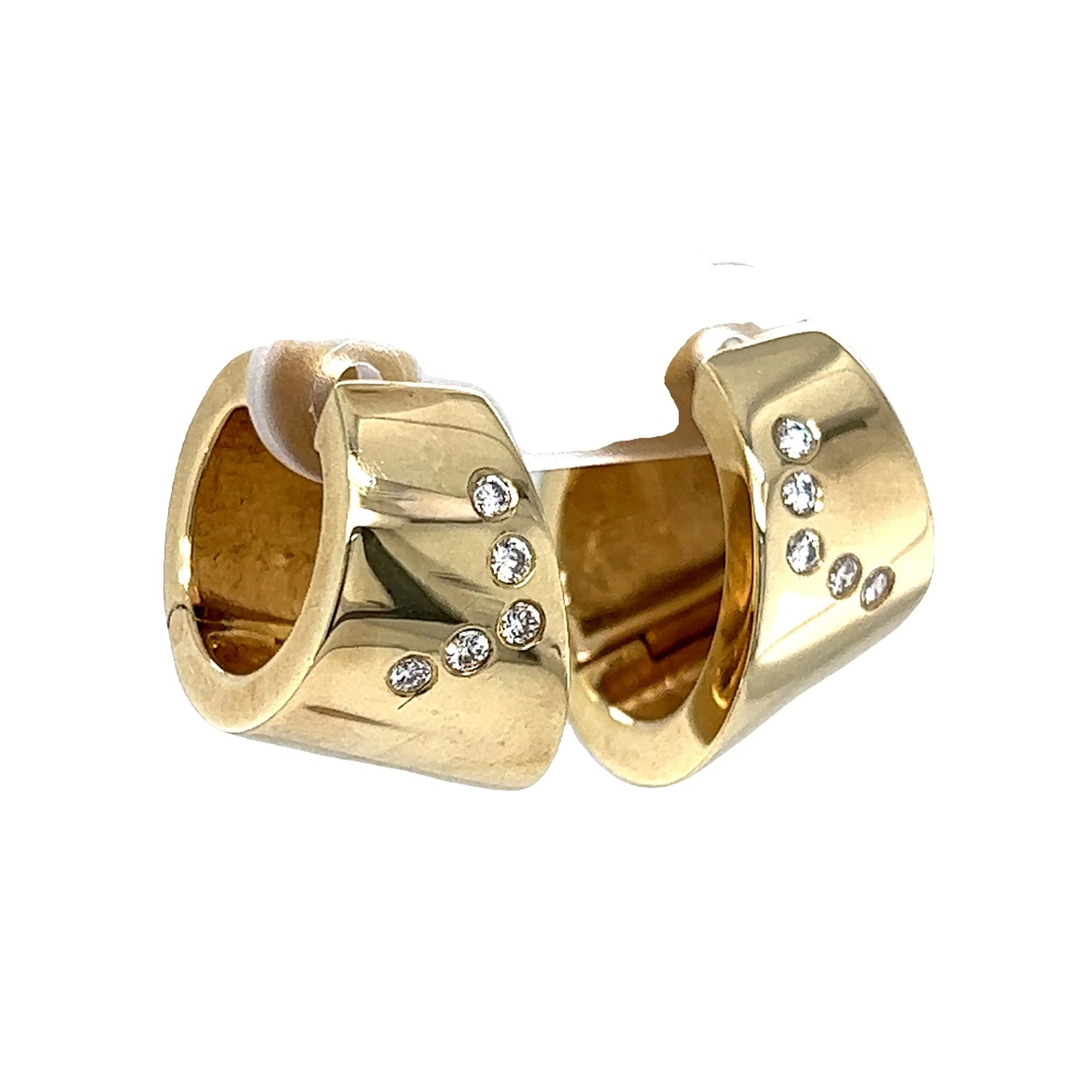 .28 Round Brilliant Diamond Hoop Earrings in 14k Yellow Gold - Image 3